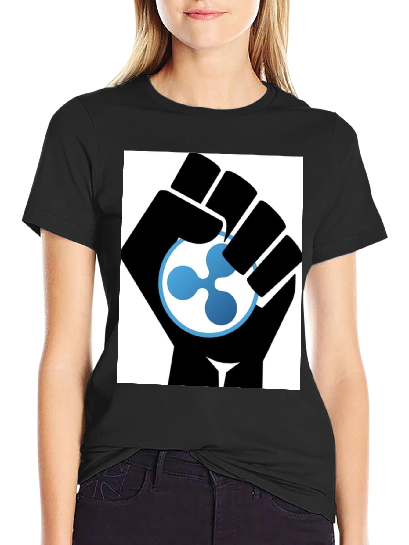 Ripple Cryptocurrency Black Fist T-Shirt