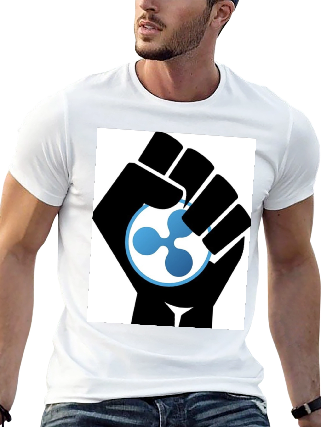 Ripple Cryptocurrency Black Fist T-Shirt