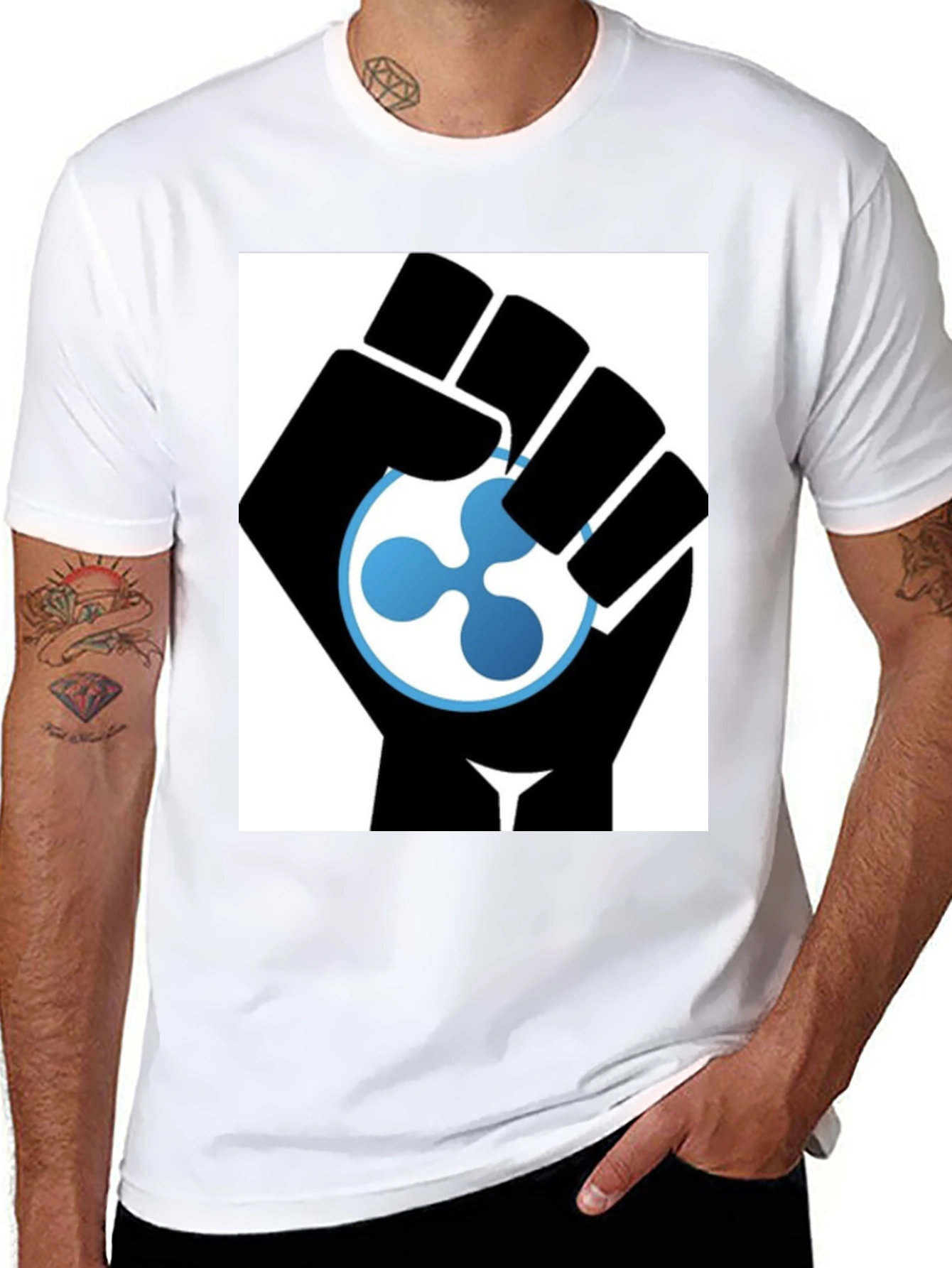 Ripple Cryptocurrency Black Fist T-Shirt