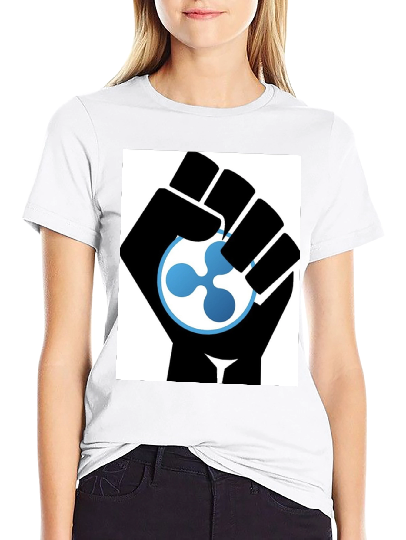 Ripple Cryptocurrency Black Fist T-Shirt