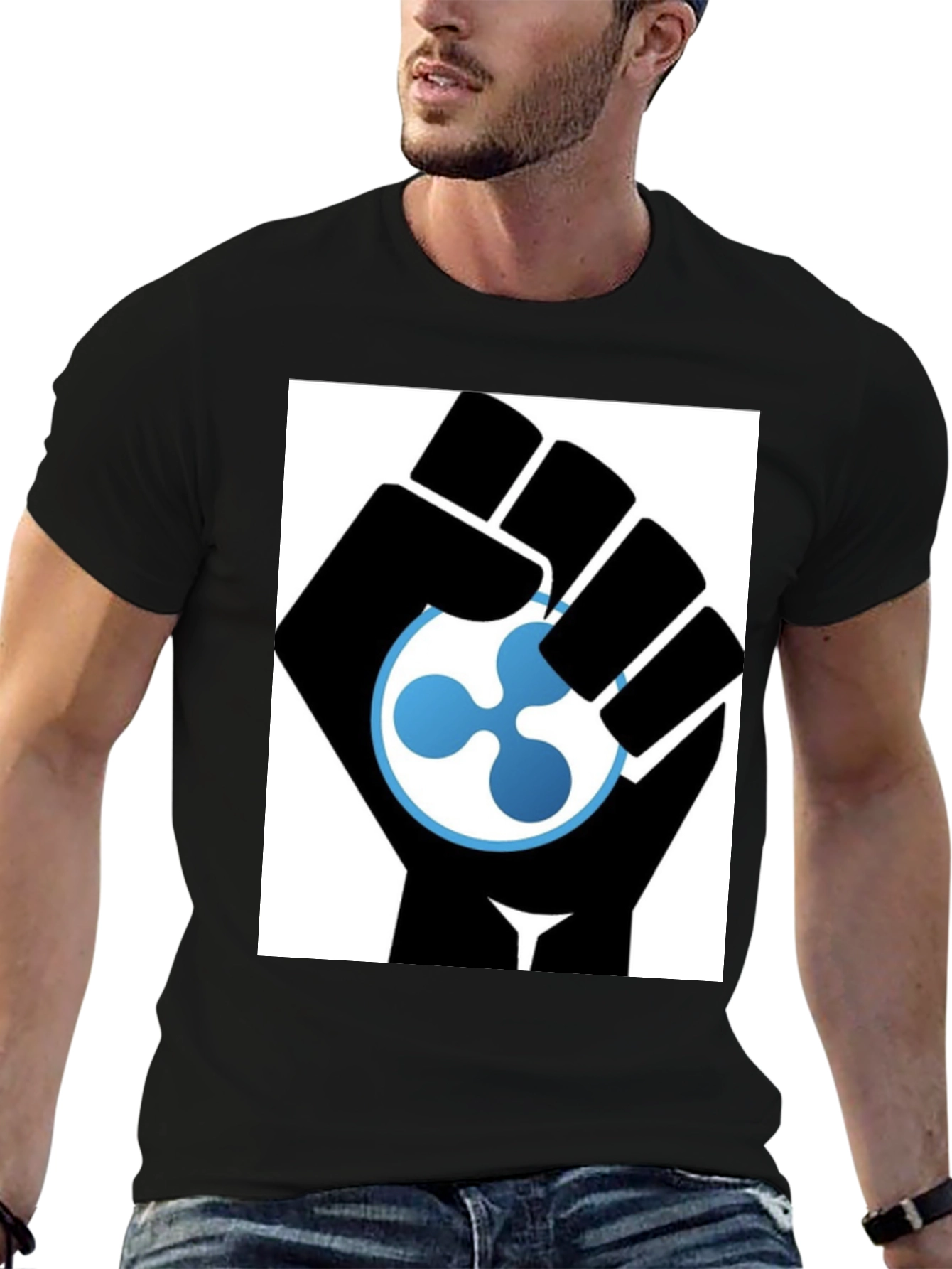 Ripple Cryptocurrency Black Fist T-Shirt