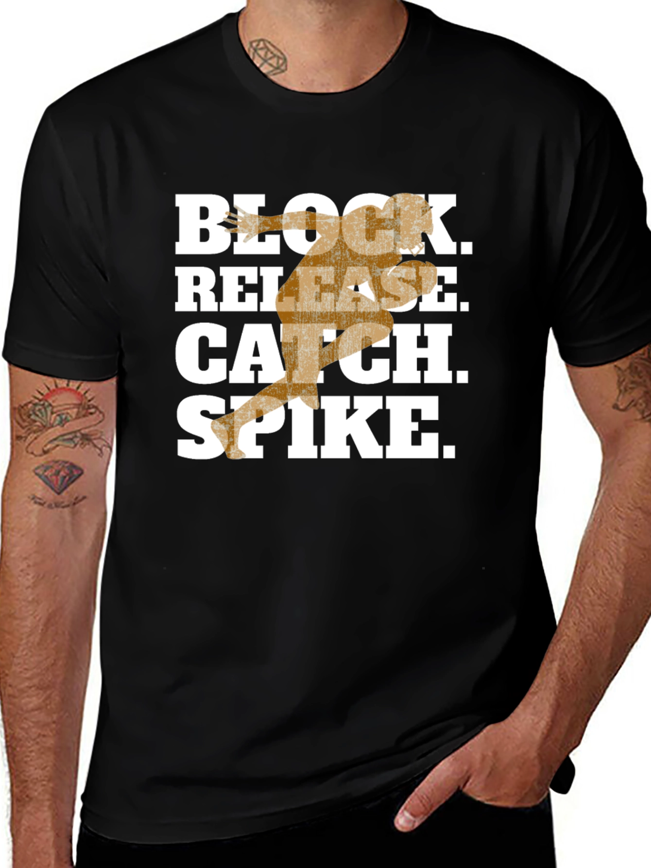 Volleyball Graphic Tee - Block Release Catch Spike