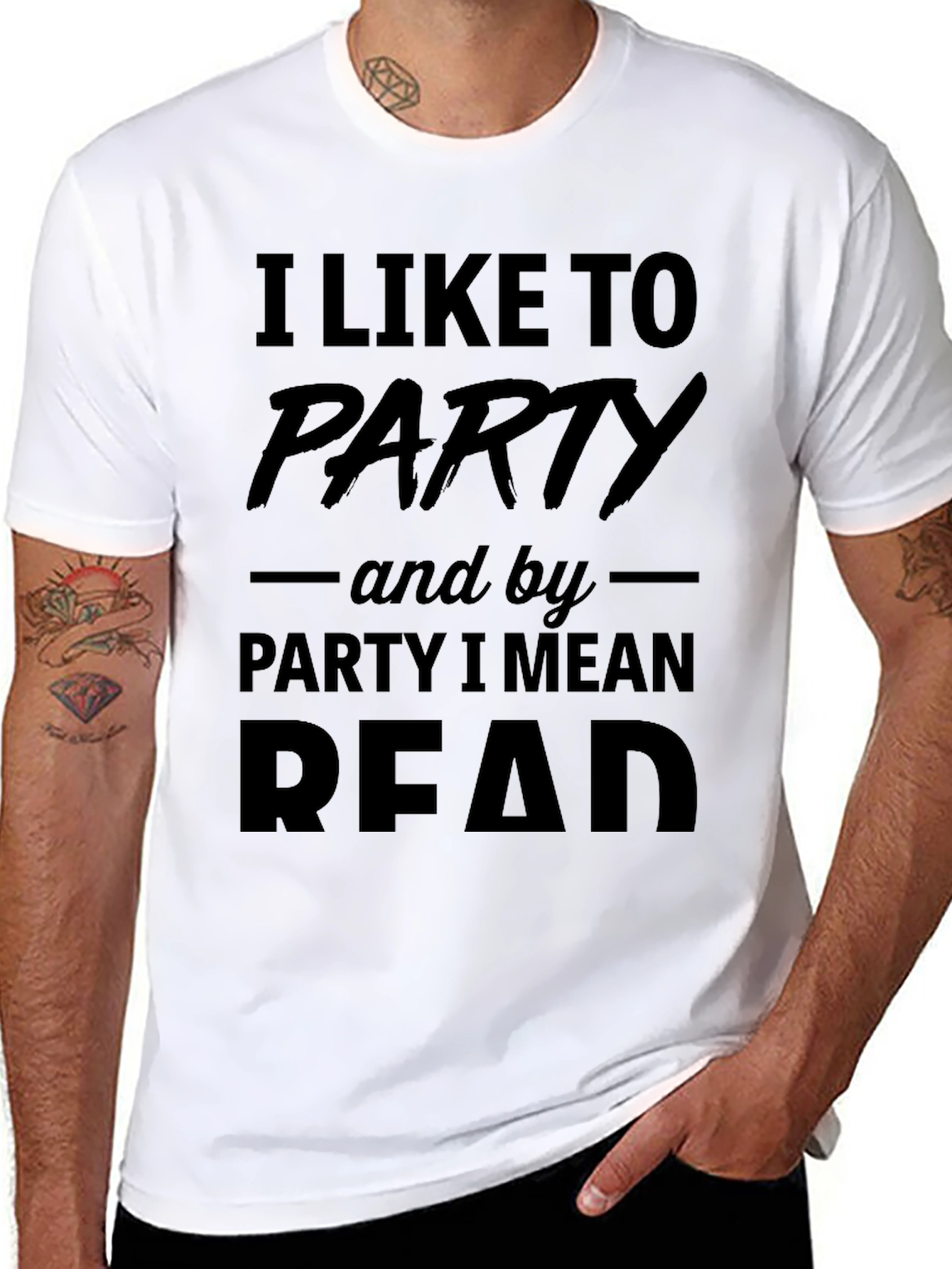 Funny Reading T-Shirt: I Like to Party (Read)