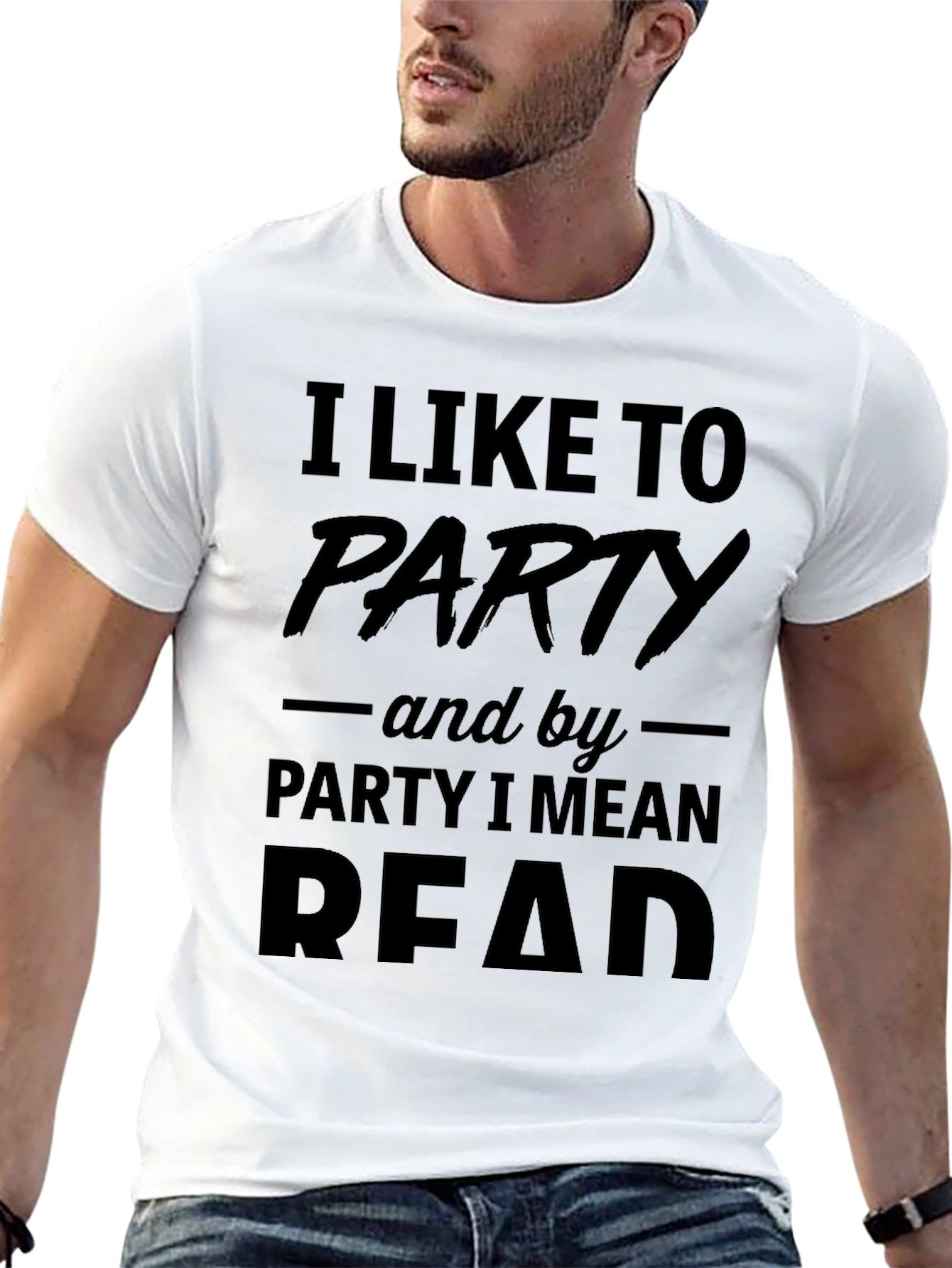 Funny Reading T-Shirt: I Like to Party (Read)