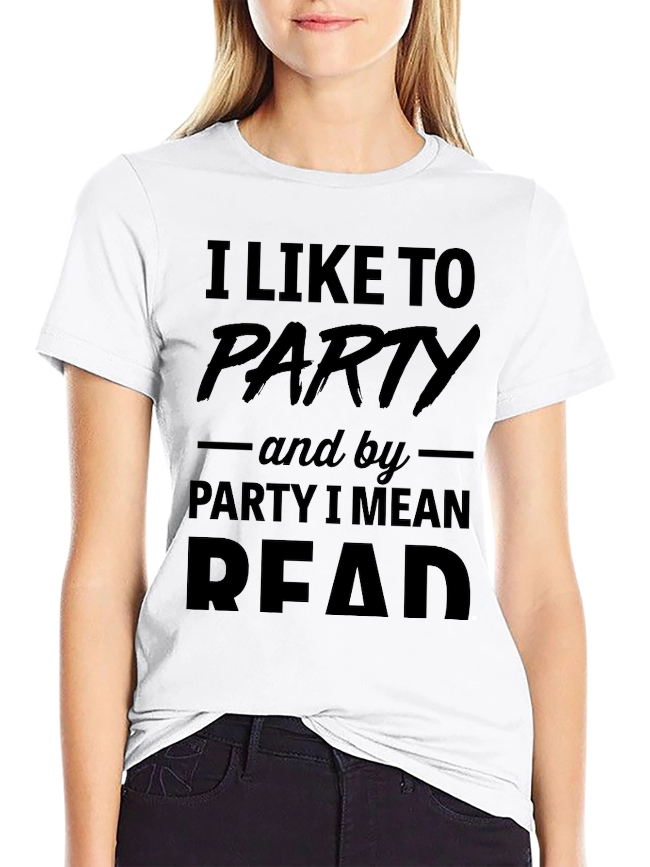 Funny Reading T-Shirt: I Like to Party (Read)