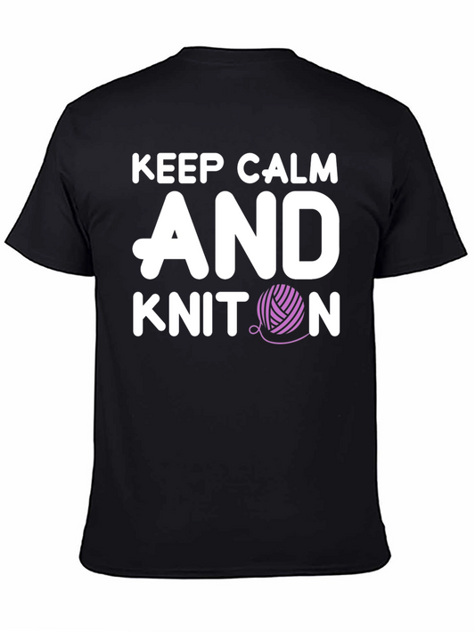 Keep Calm & Knit On Tee -  Knitting Lover T-Shirt