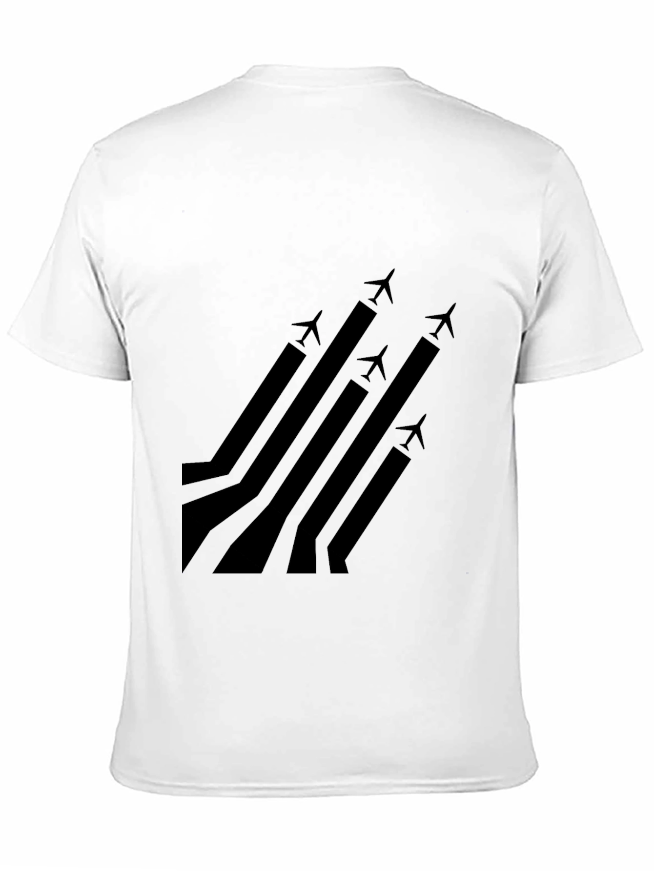 Stylish Black Airplane Graphic T-Shirt