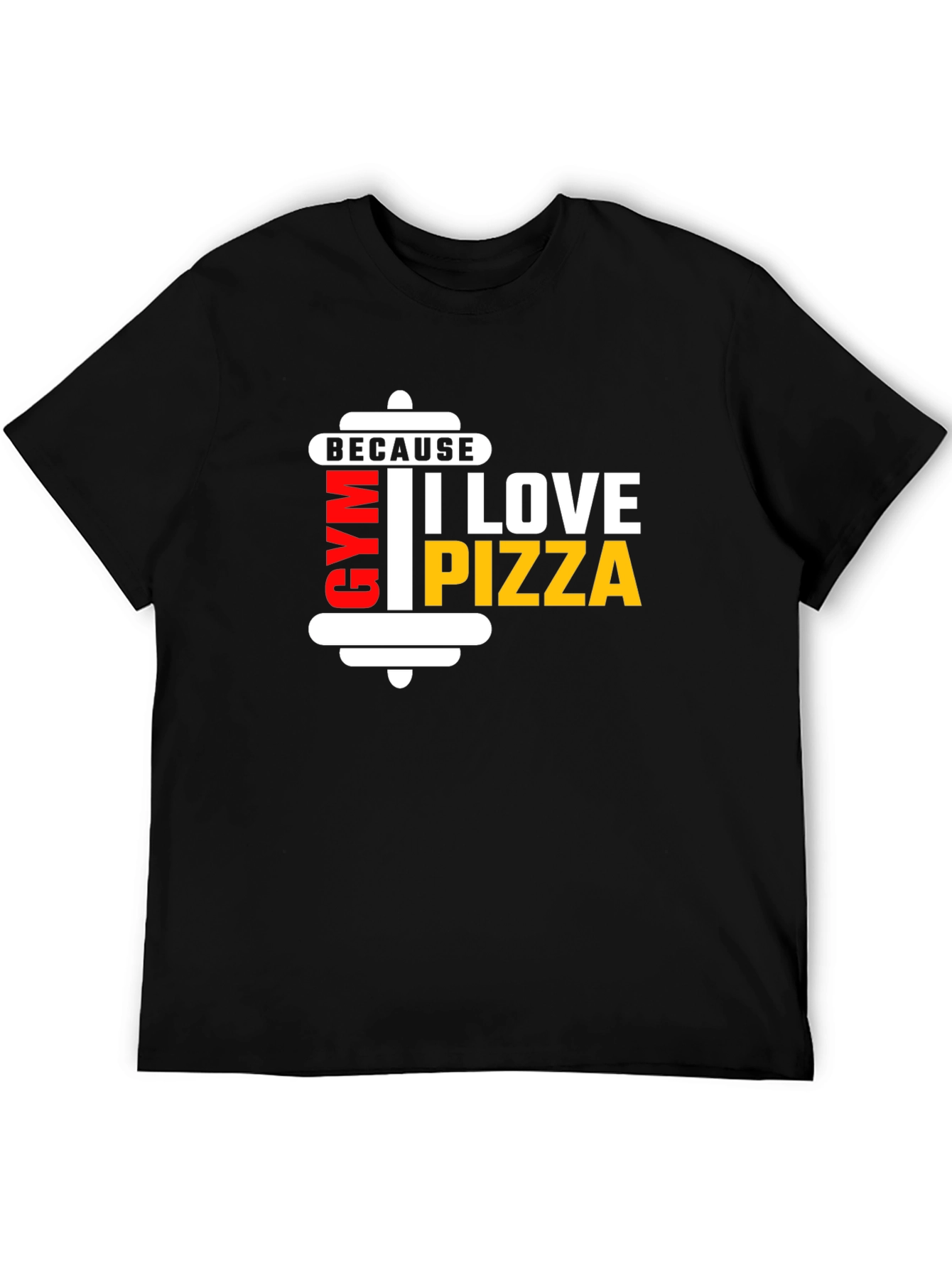 Gym and Pizza Lovers Black T-Shirt