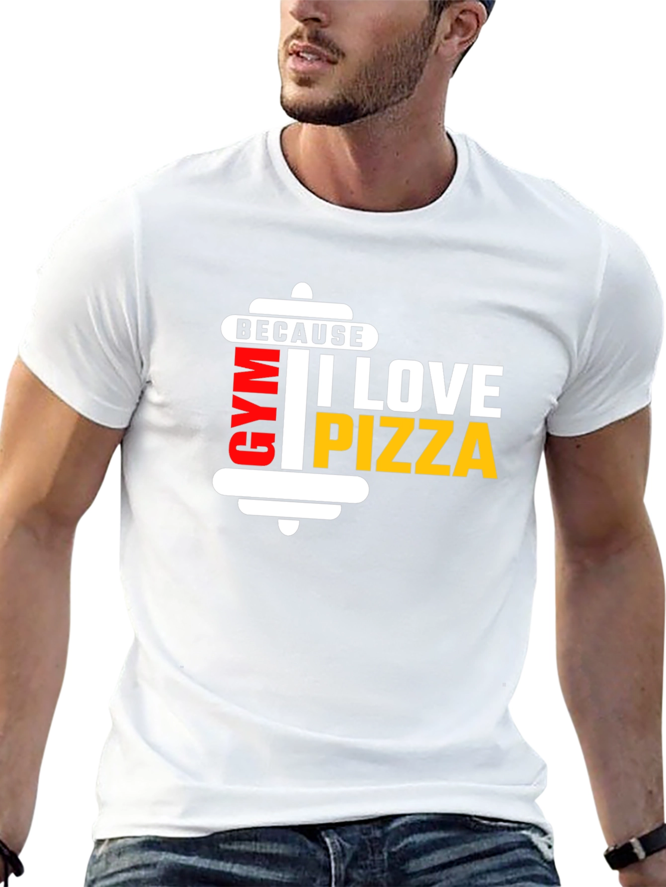 Gym and Pizza Lovers Black T-Shirt