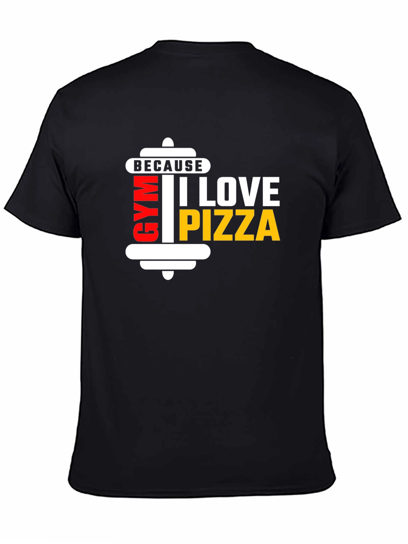 Gym and Pizza Lovers Black T-Shirt