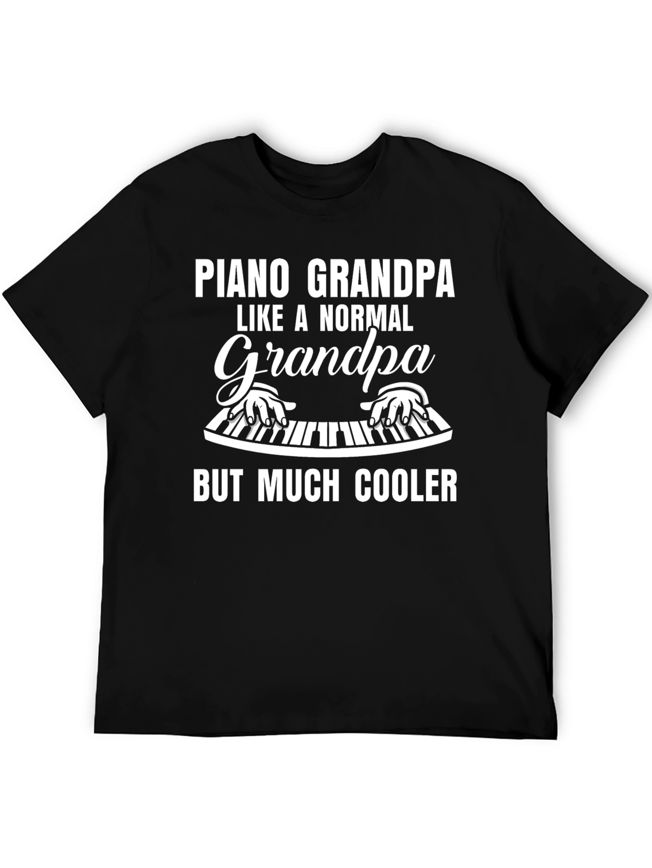 Piano Grandpa Black T-Shirt
