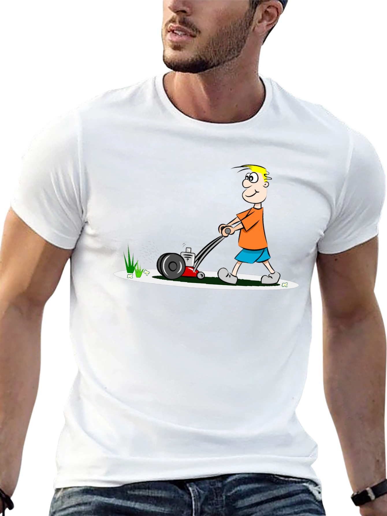 Cartoon Lawn Mower T-Shirt