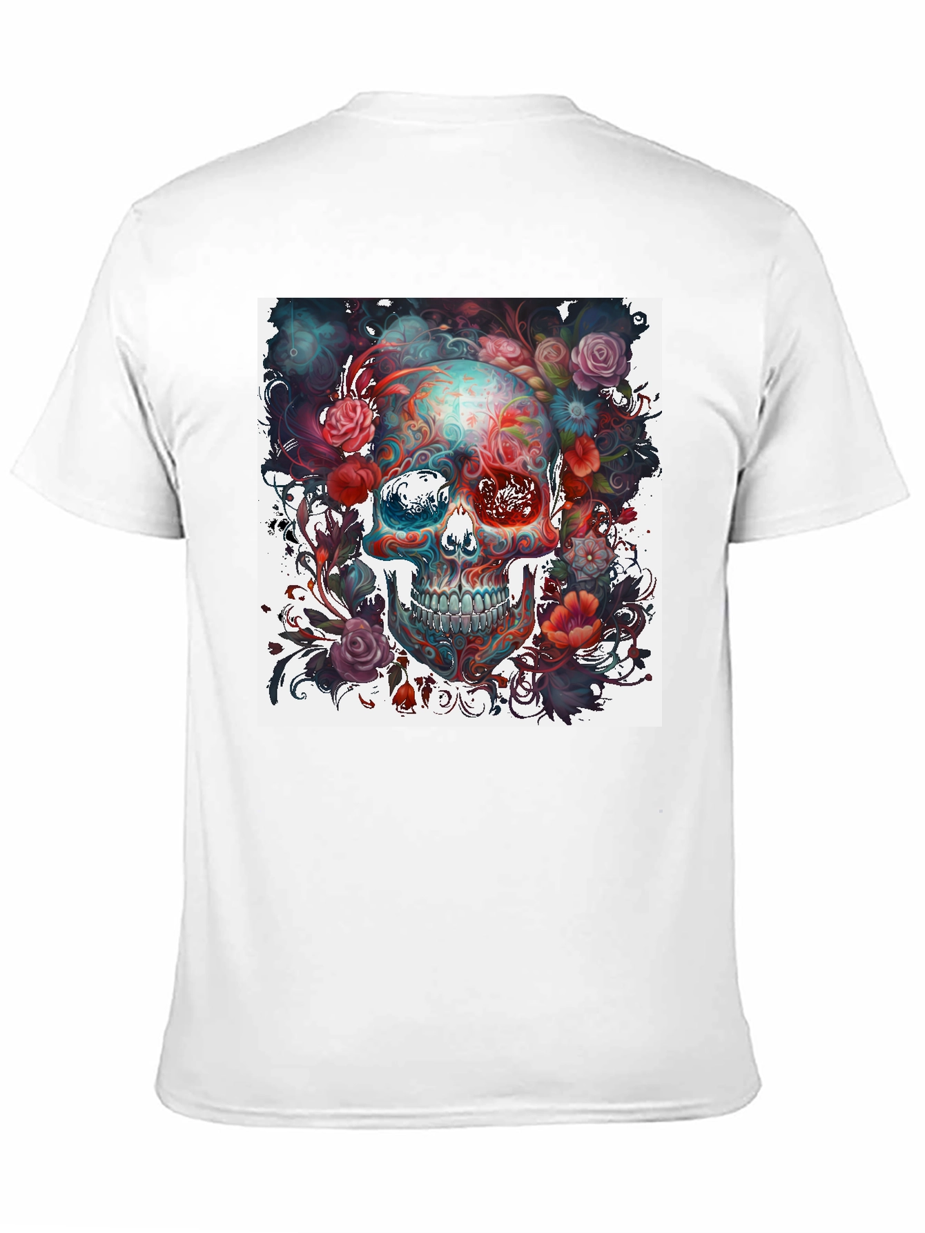 Floral Skull Graphic T-Shirt