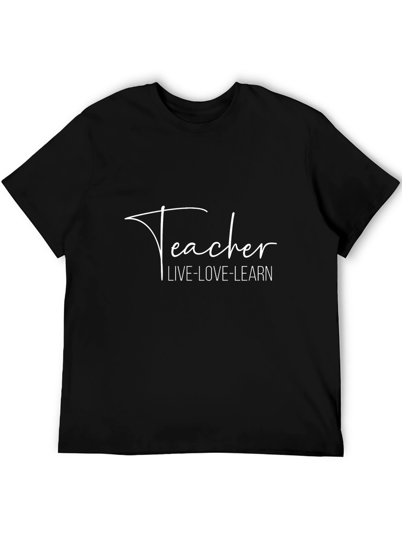 Teacher Live Love Learn Black T-Shirt