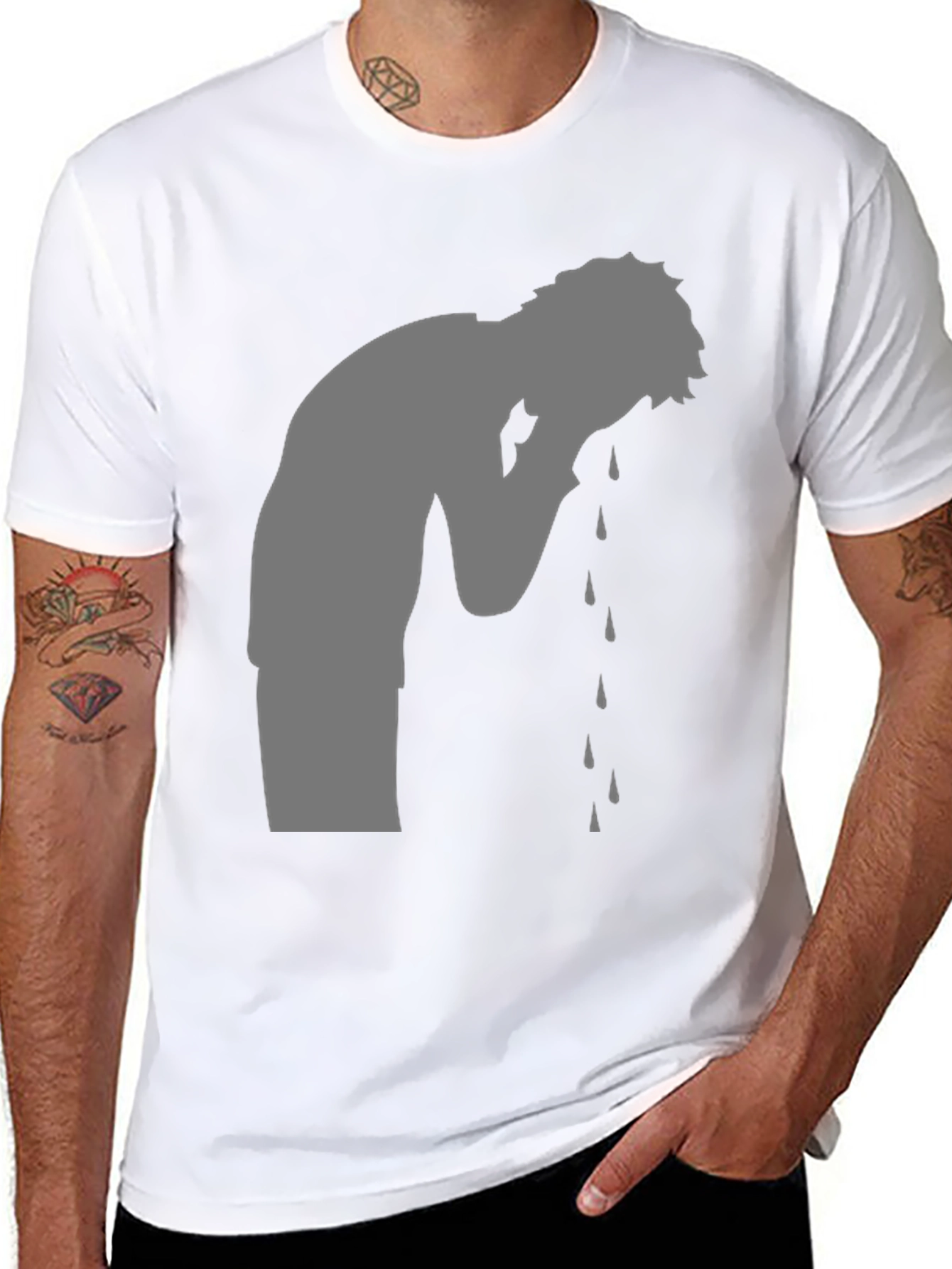 Emotional Silhouette T-Shirt - Black