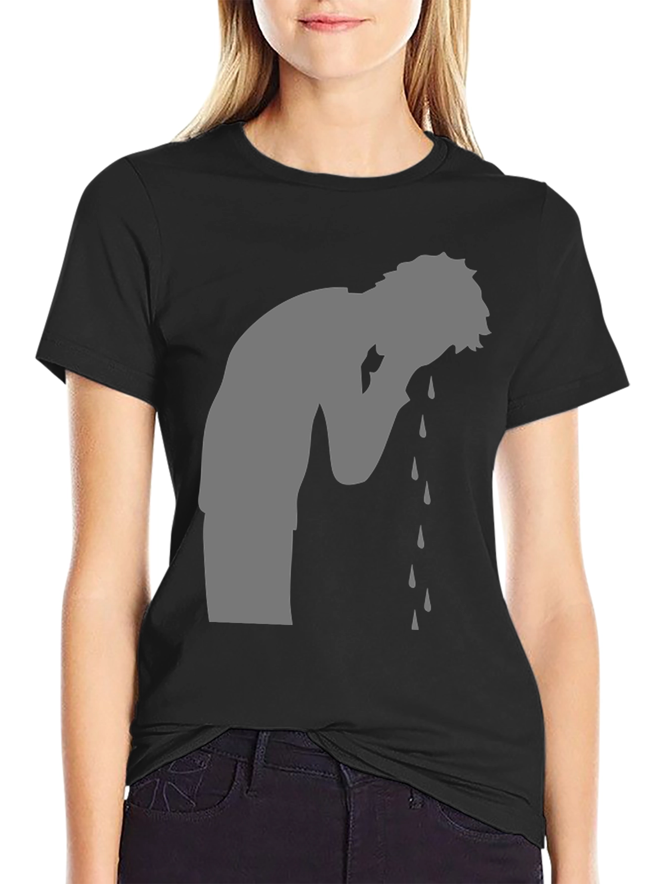 Emotional Silhouette T-Shirt - Black
