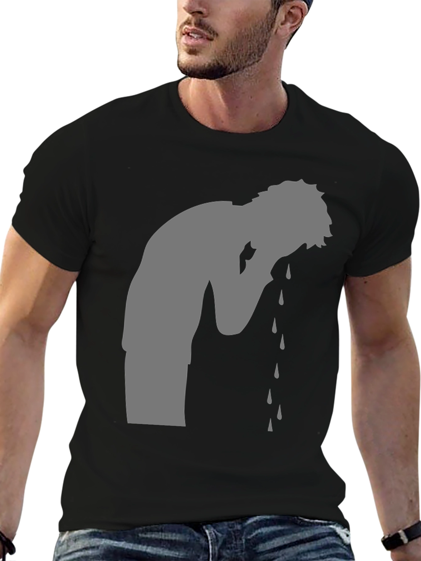Emotional Silhouette T-Shirt - Black