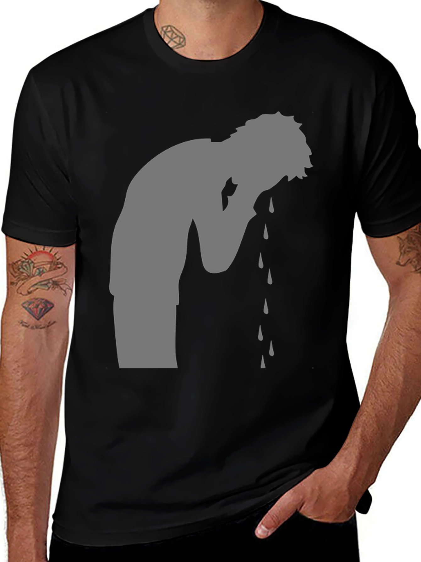 Emotional Silhouette T-Shirt - Black