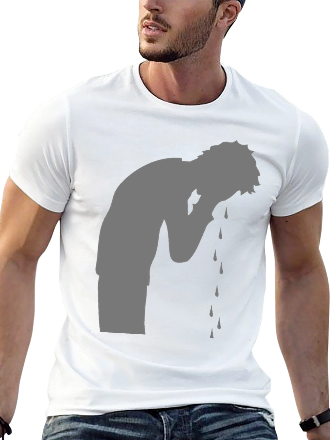 Emotional Silhouette T-Shirt - Black