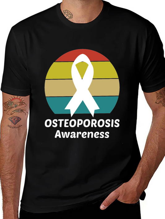 Osteoporosis Awareness Ribbon Graphic T-Shirt