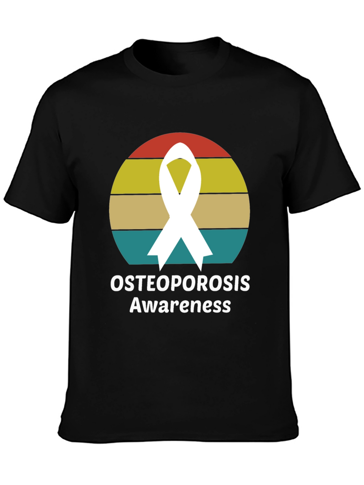Osteoporosis Awareness Ribbon Graphic T-Shirt