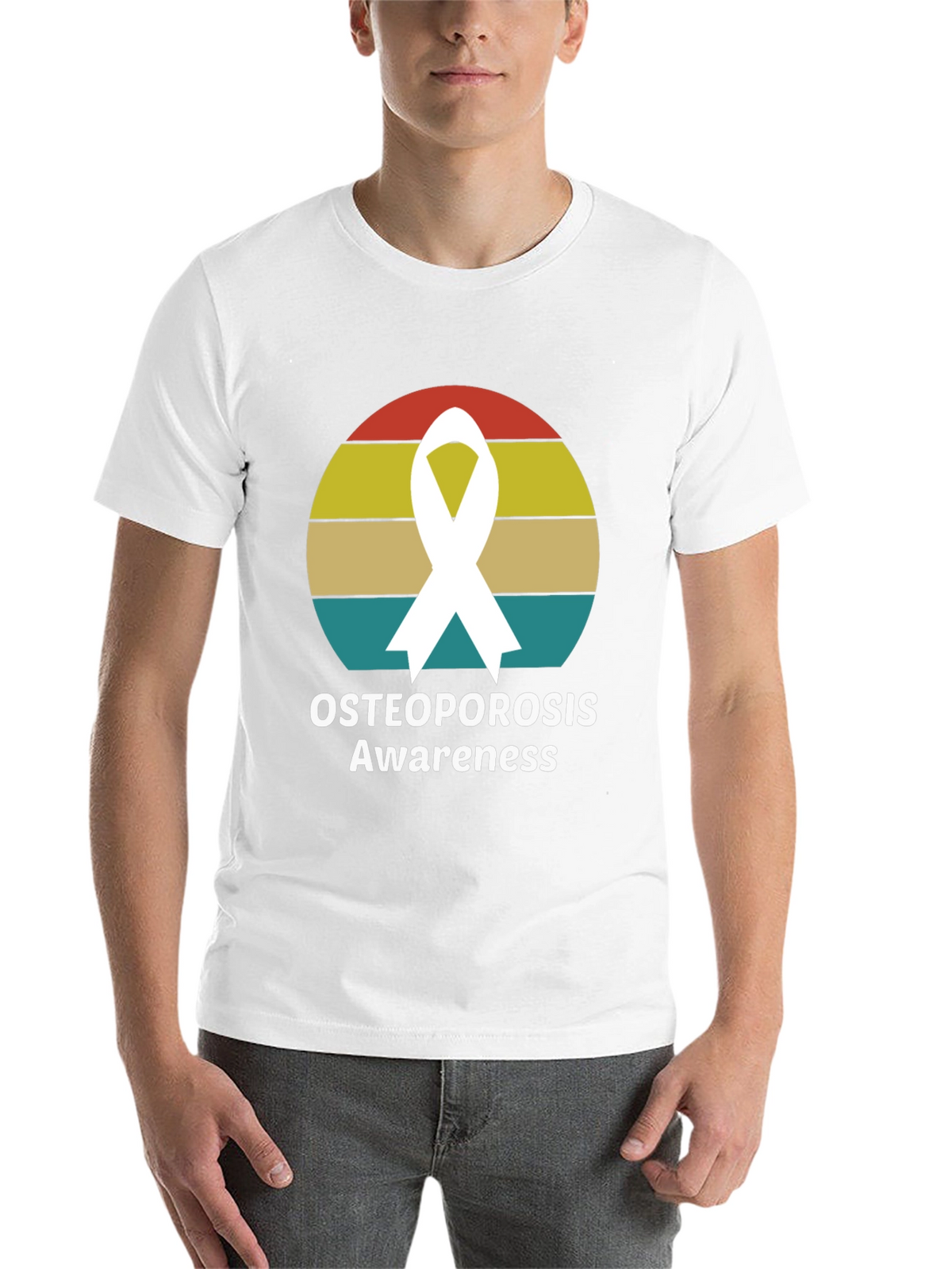Osteoporosis Awareness Ribbon Graphic T-Shirt