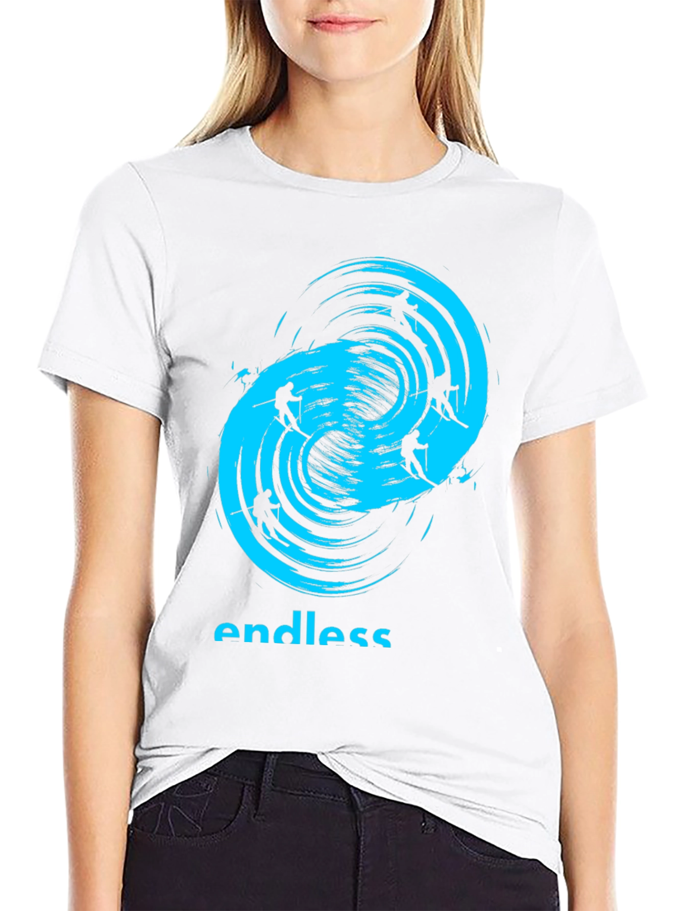 Endless Skiing Black T-Shirt - Cool Graphic Tee