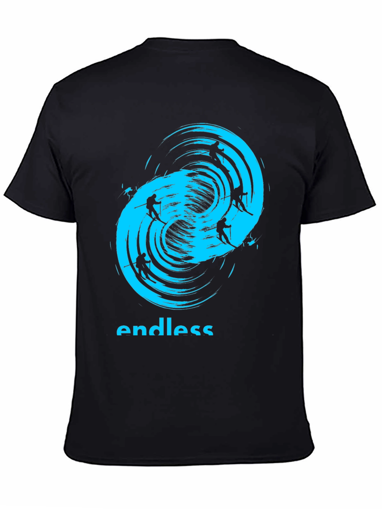 Endless Skiing Black T-Shirt - Cool Graphic Tee