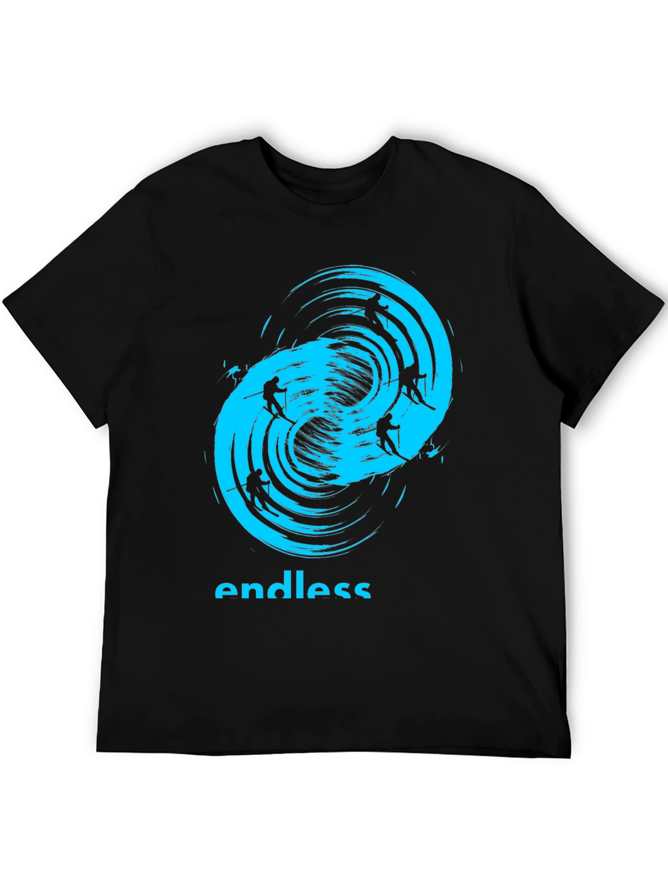 Endless Skiing Black T-Shirt - Cool Graphic Tee