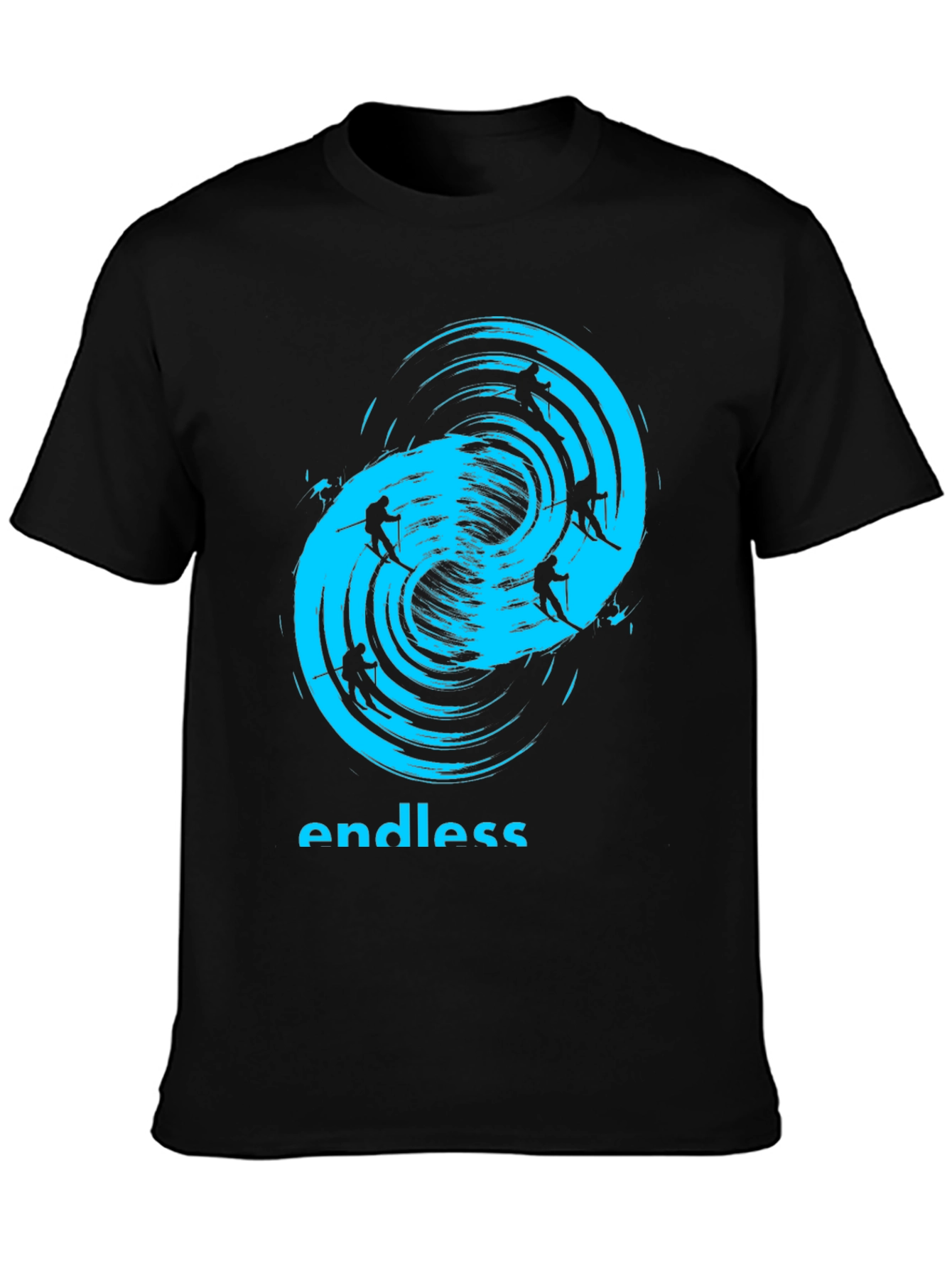 Endless Skiing Black T-Shirt - Cool Graphic Tee