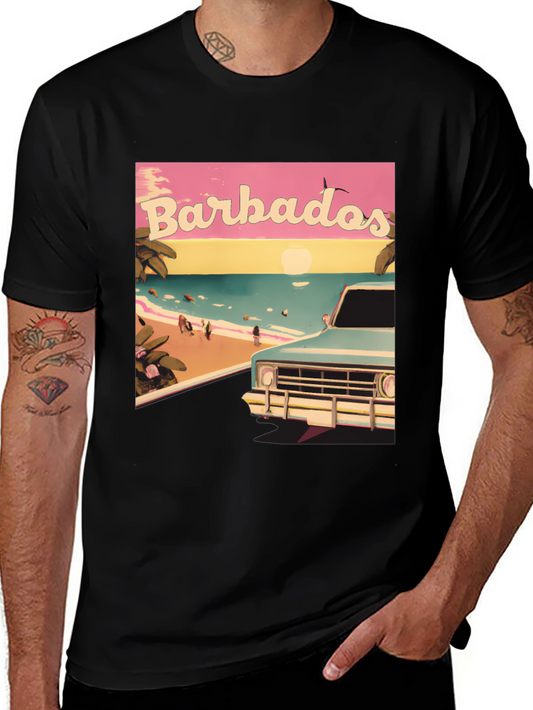 Barbados Beach Retro Graphic Tee