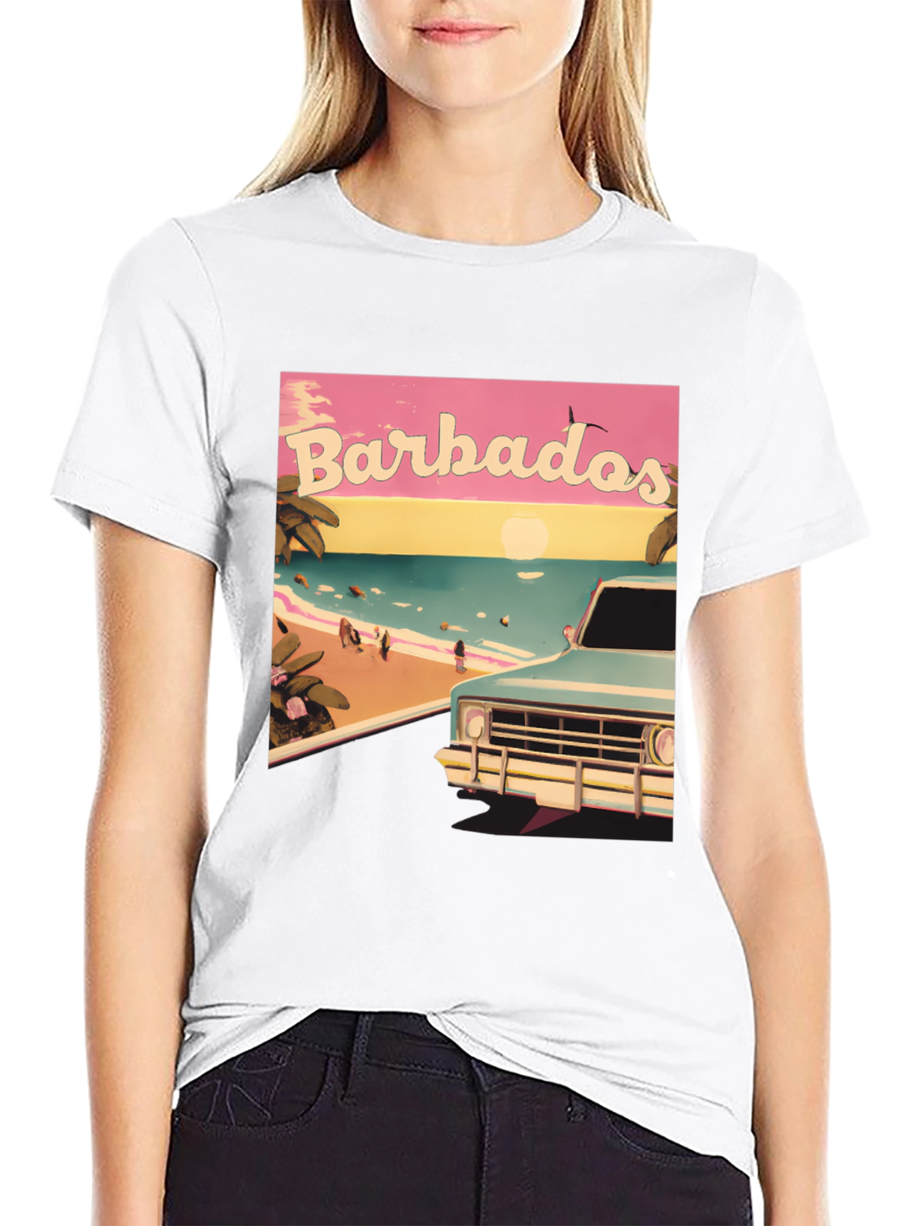 Barbados Beach Retro Graphic Tee