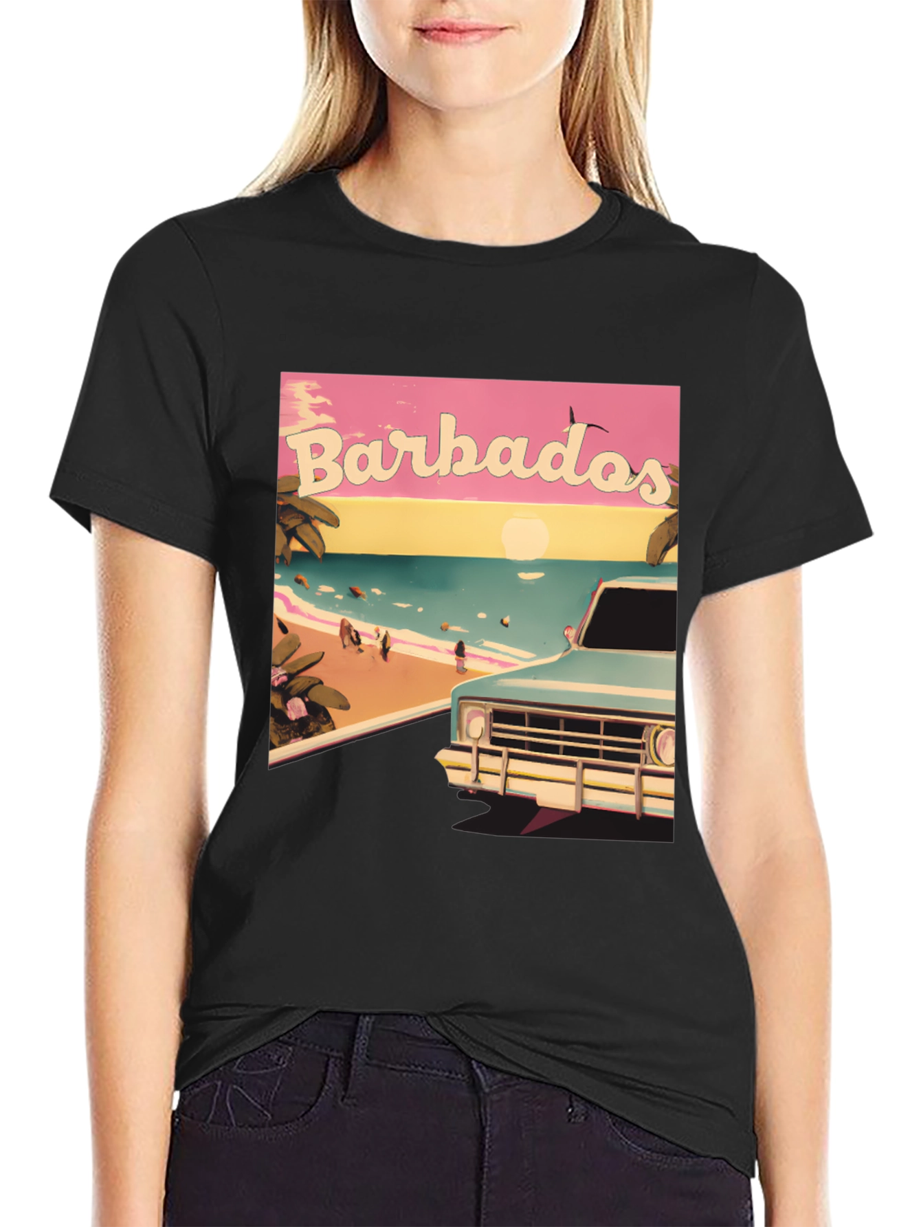 Barbados Beach Retro Graphic Tee