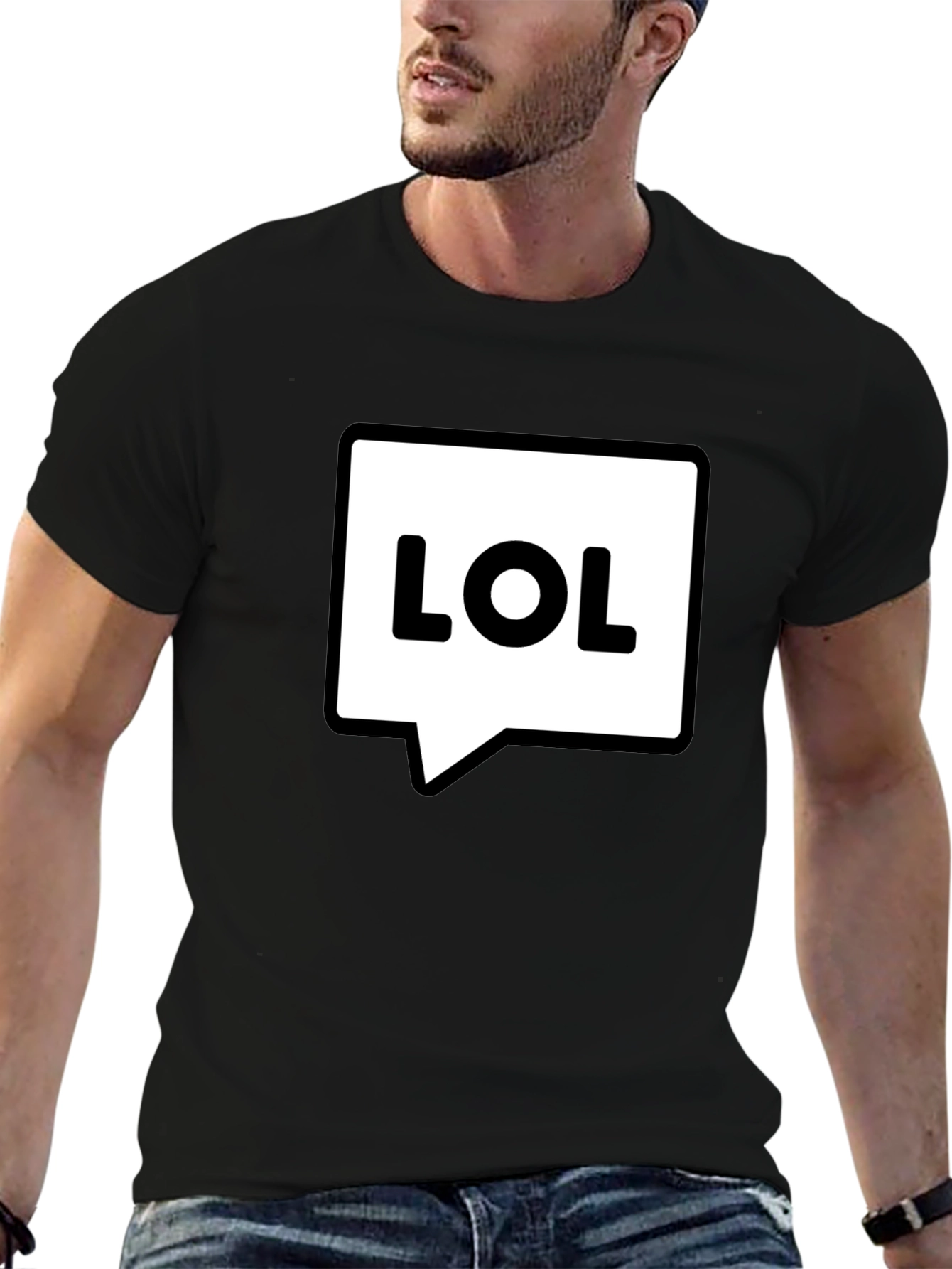 LOL Speech Bubble Black T-Shirt