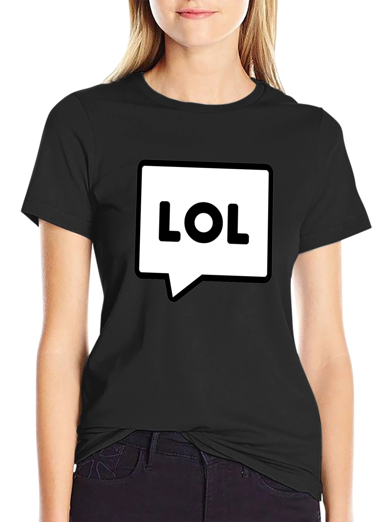 LOL Speech Bubble Black T-Shirt