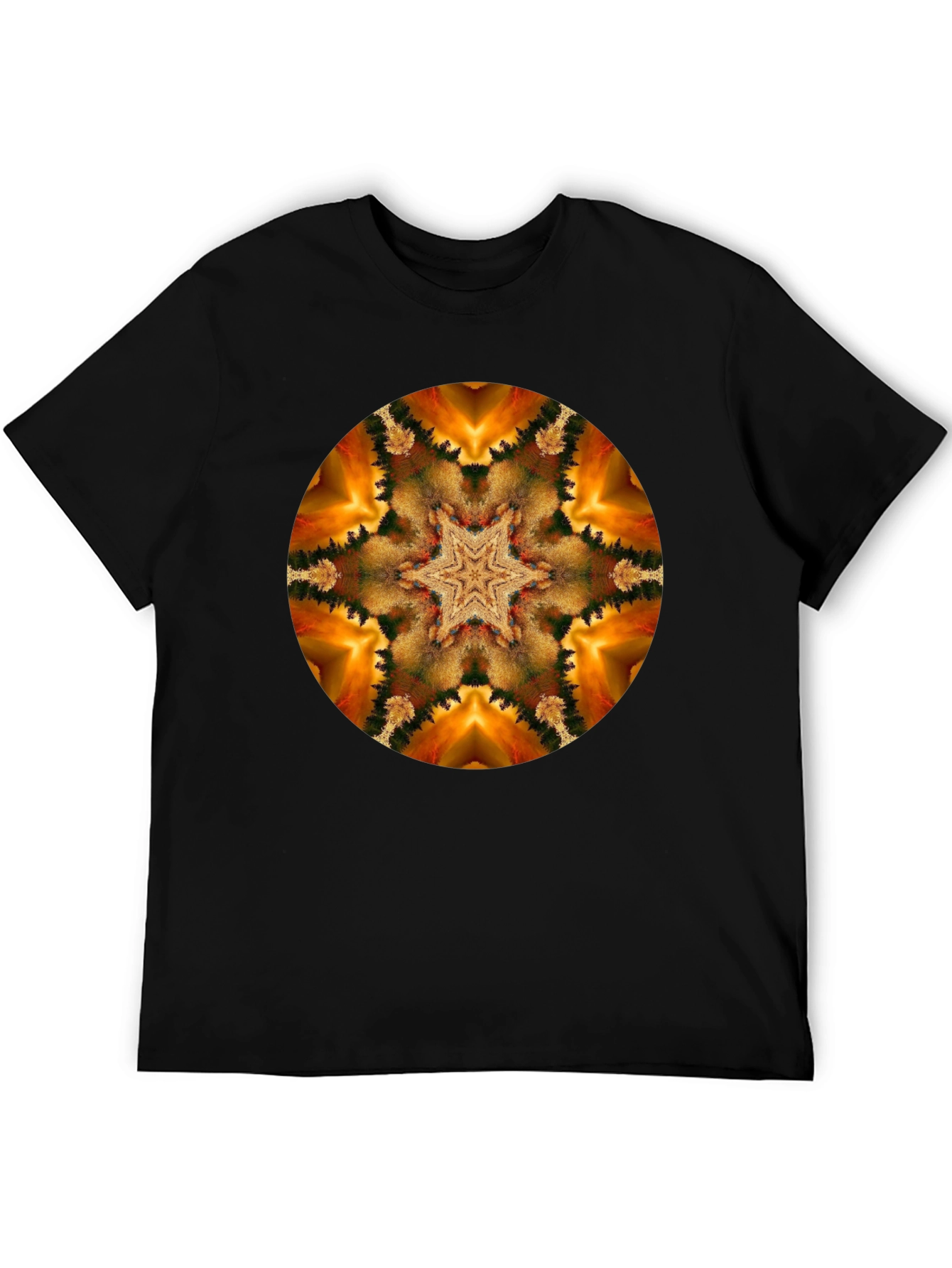 Kaleidoscope Starburst Black T-Shirt
