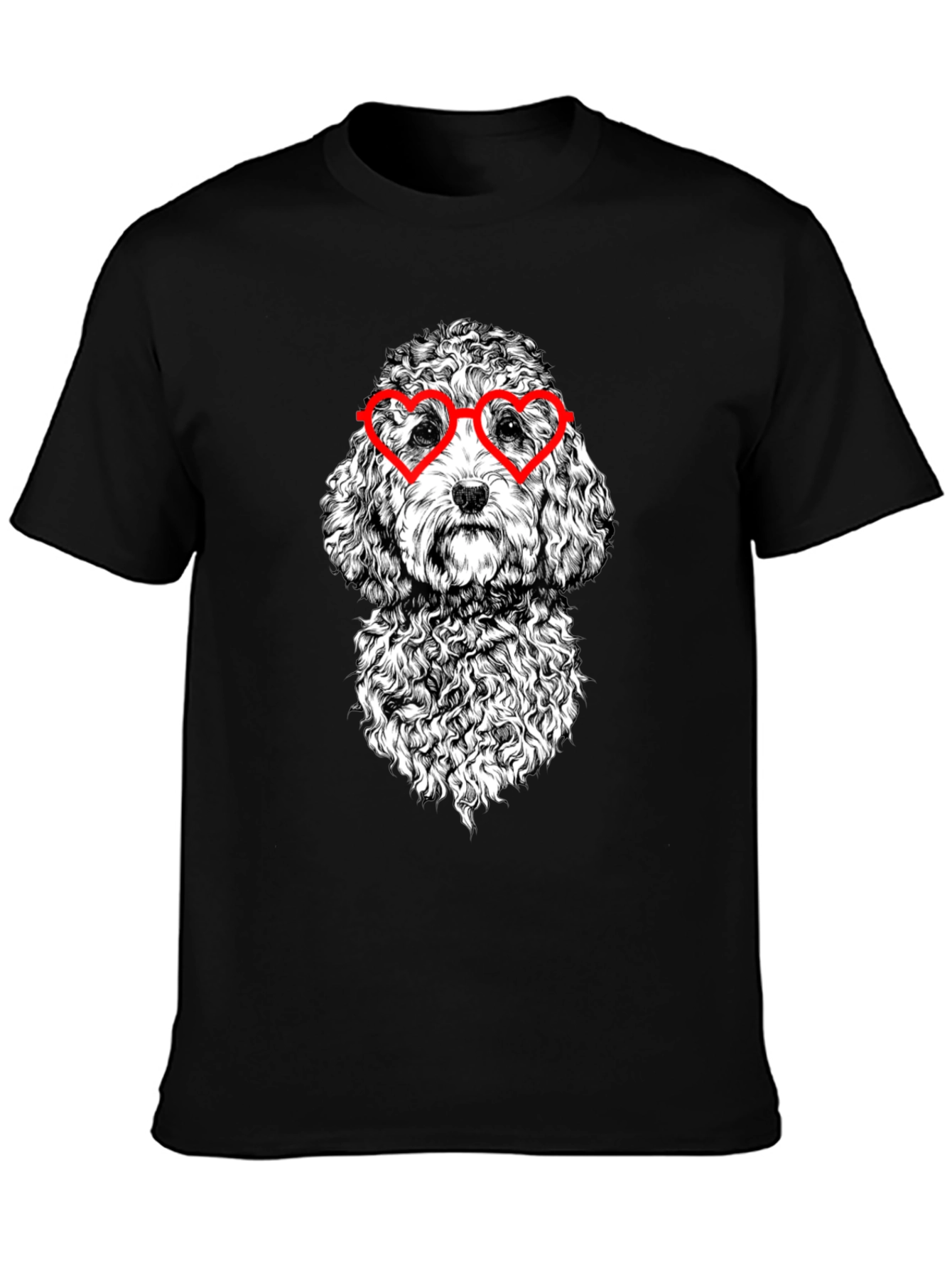 Dog With Heart Glasses Graphic T-Shirt
