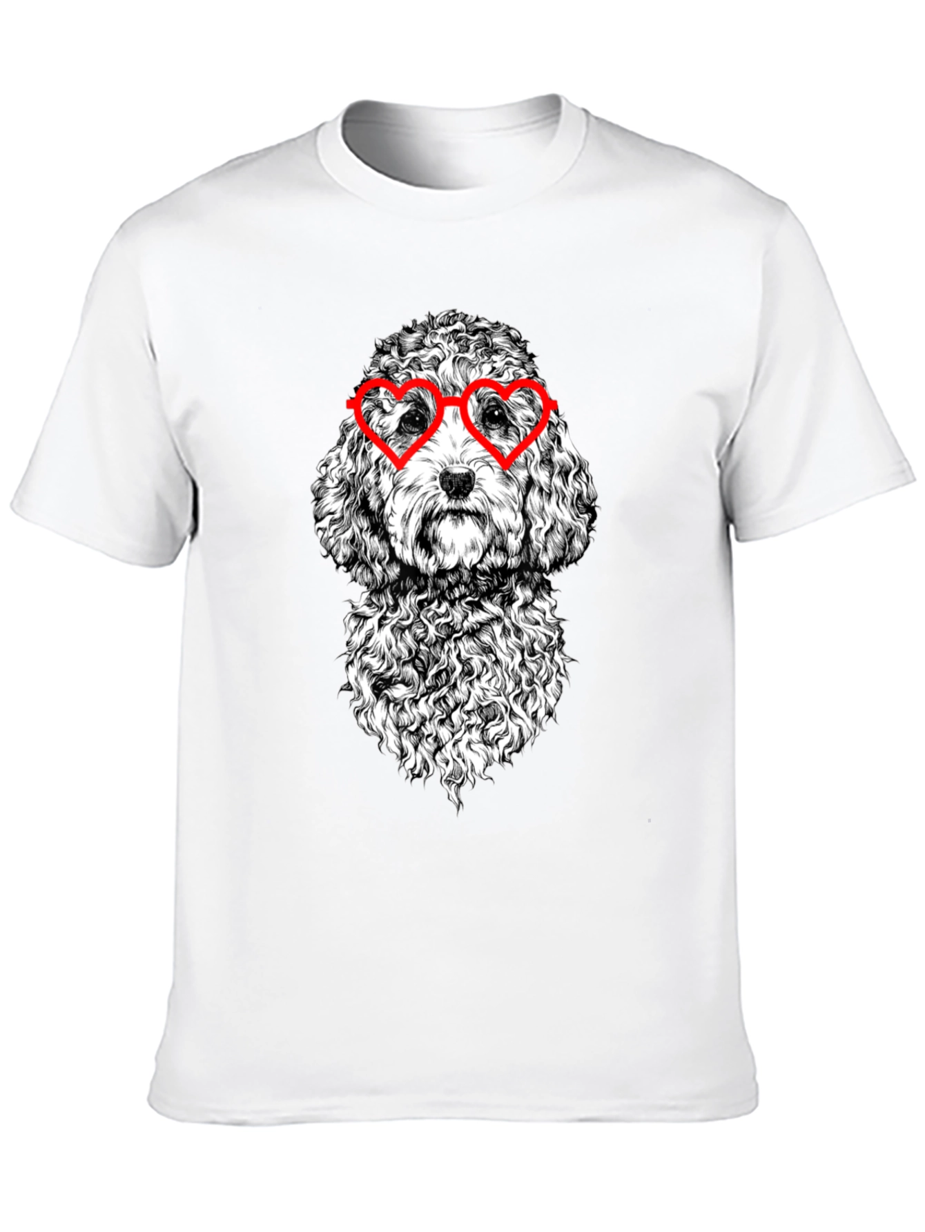 Dog With Heart Glasses Graphic T-Shirt