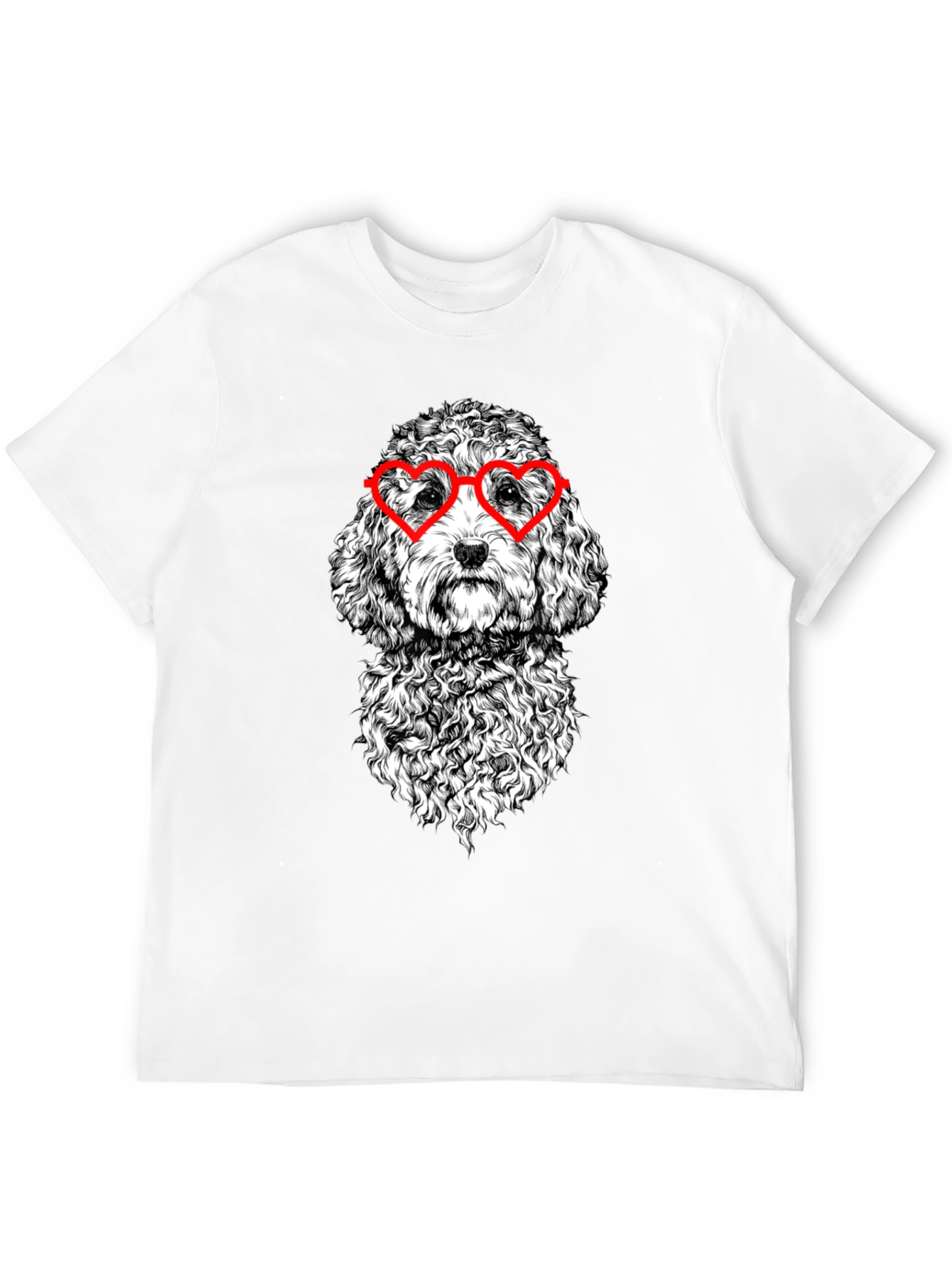 Dog With Heart Glasses Graphic T-Shirt