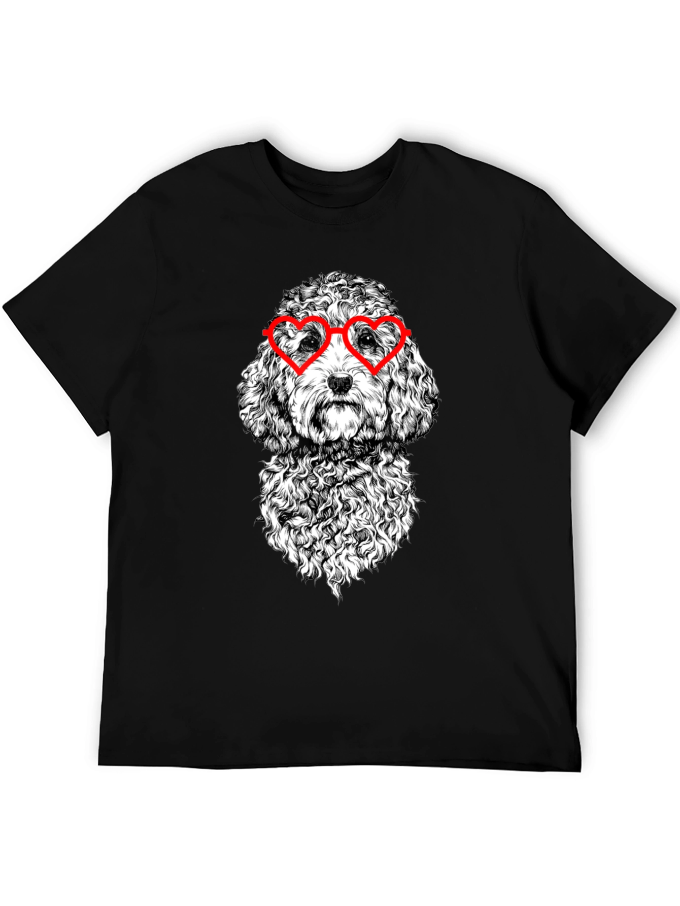 Dog With Heart Glasses Graphic T-Shirt