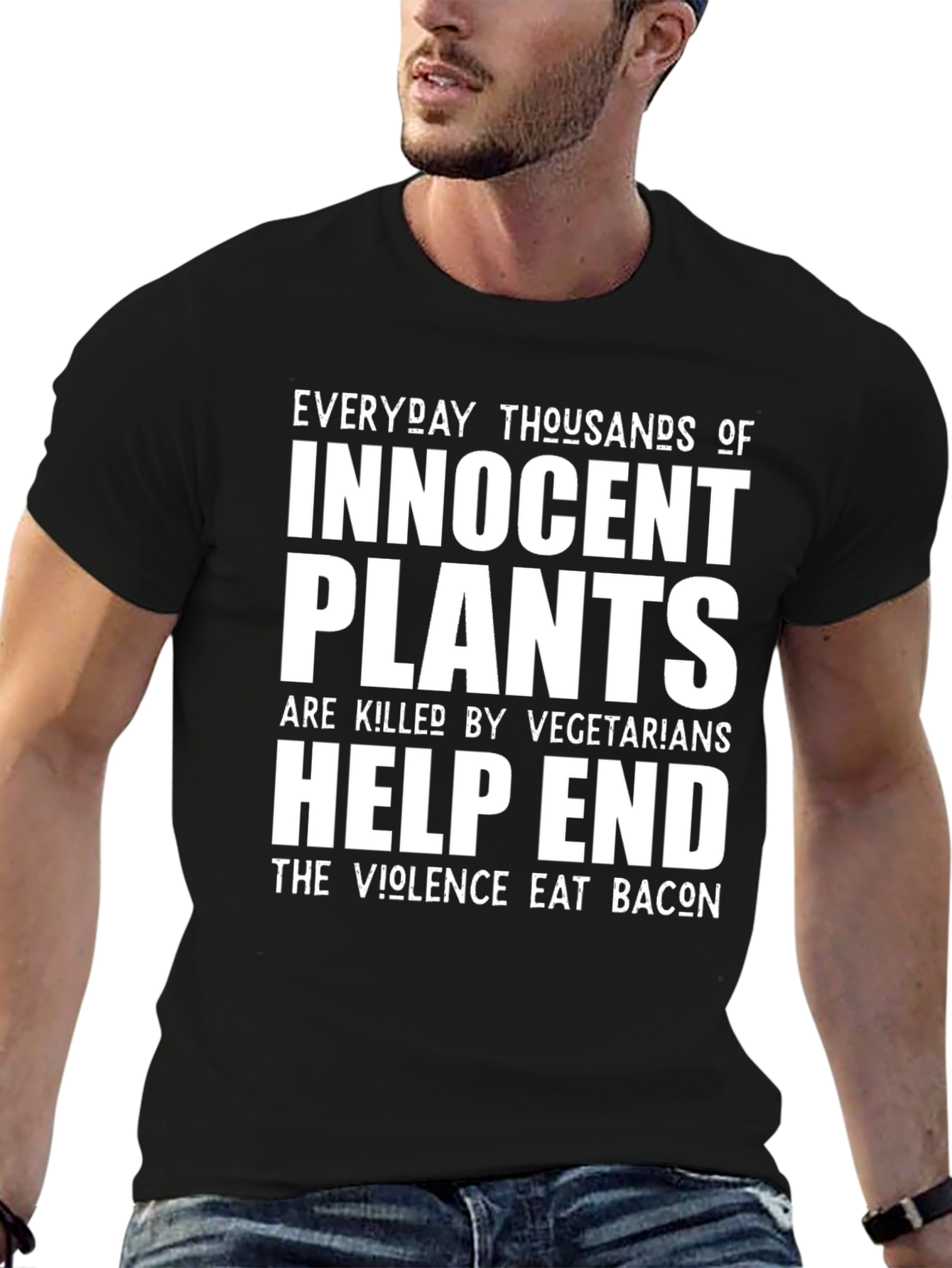 Eat Bacon T-Shirt - Innocent Plants Humor