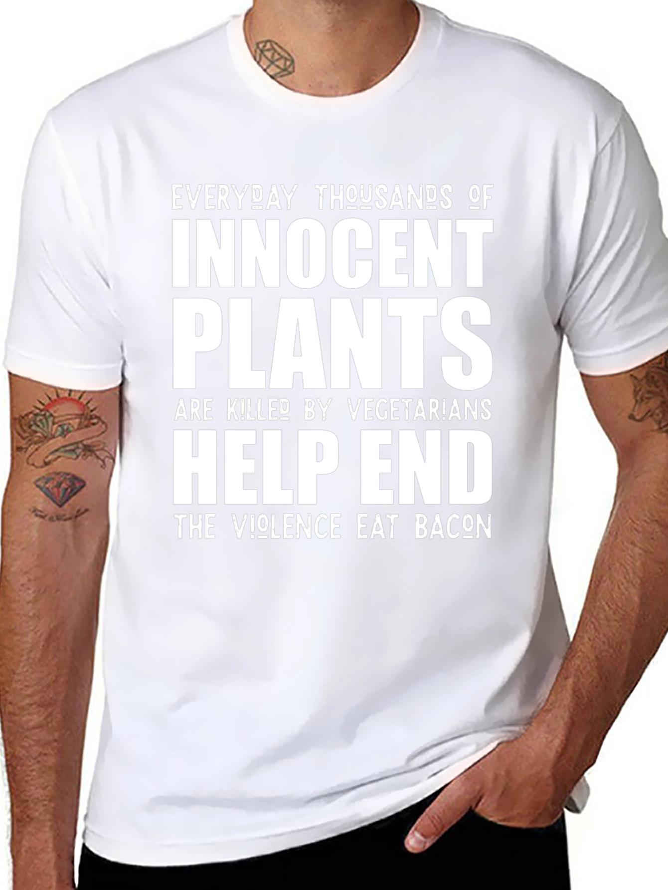 Eat Bacon T-Shirt - Innocent Plants Humor