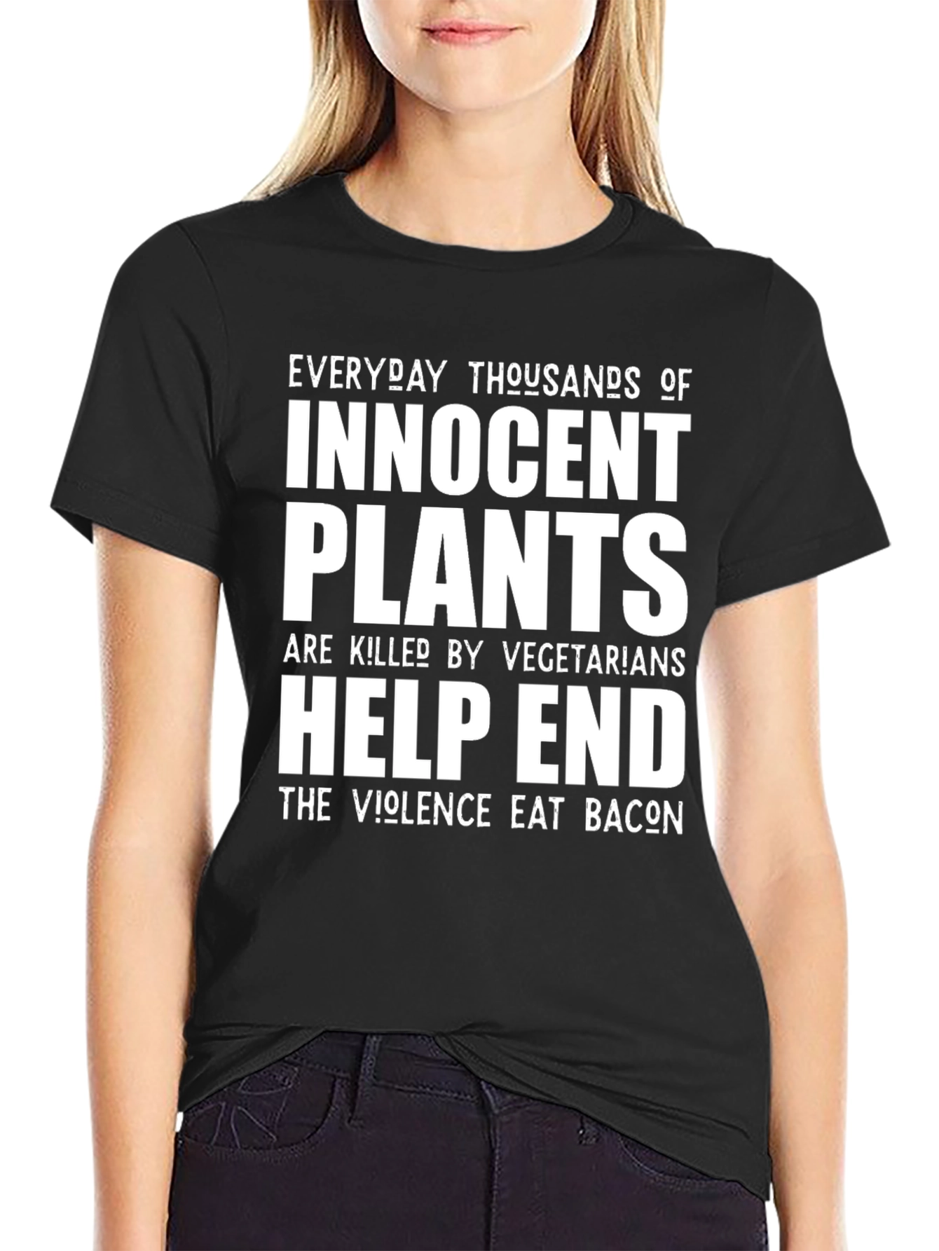 Eat Bacon T-Shirt - Innocent Plants Humor