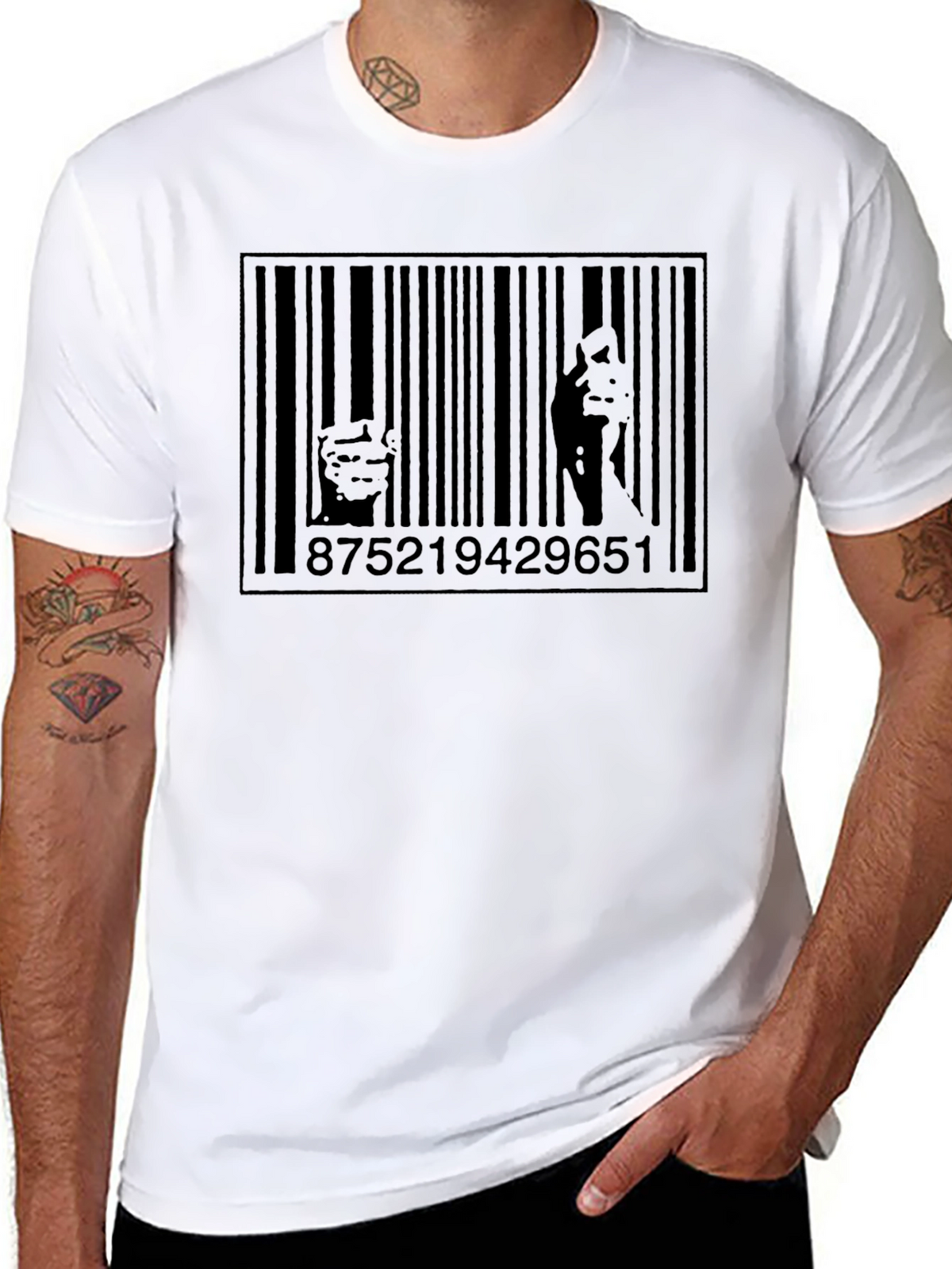 Barcode Art Tee - Unique Graphic Print