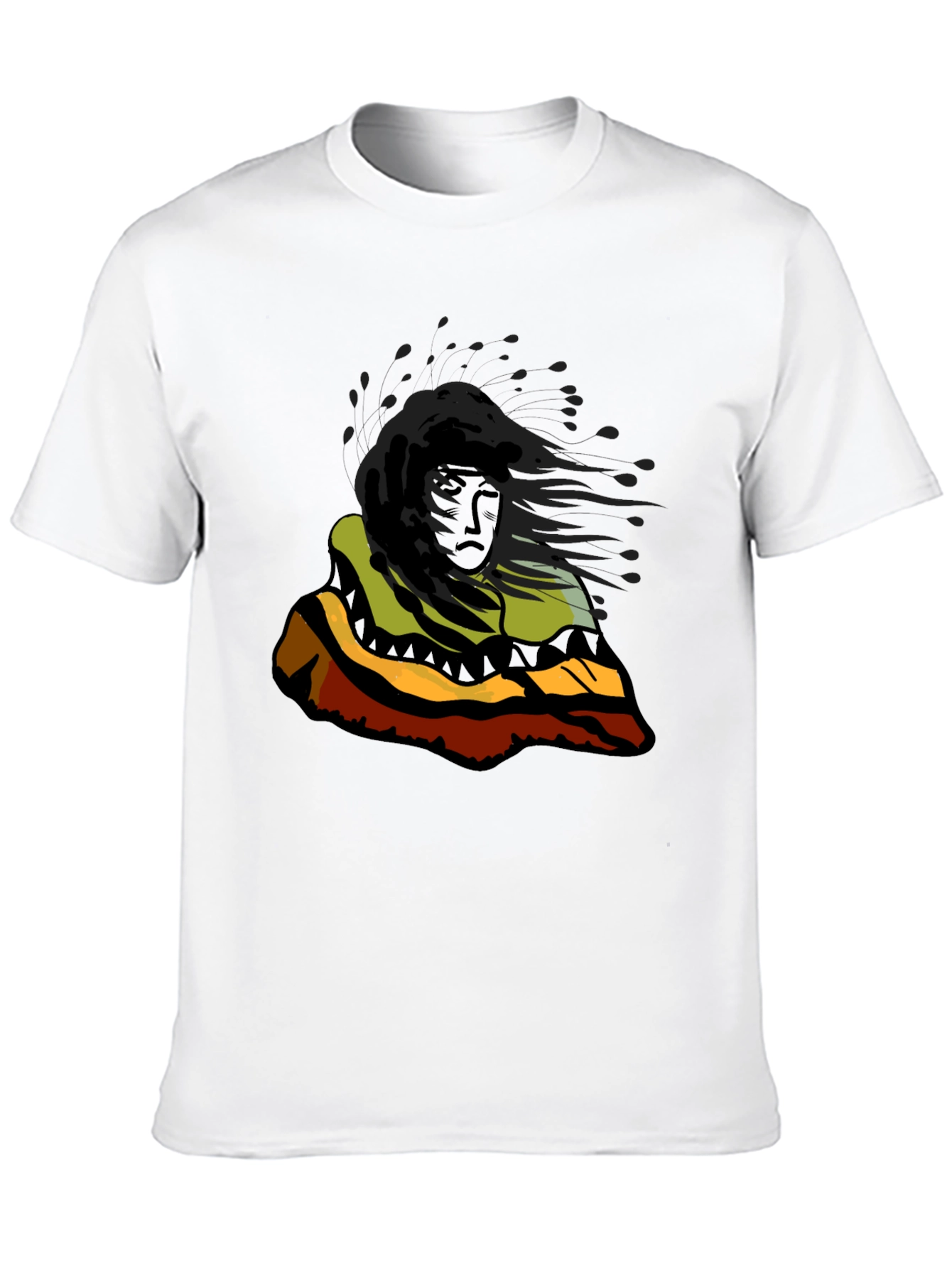Native Art Graphic Print Black T-Shirt