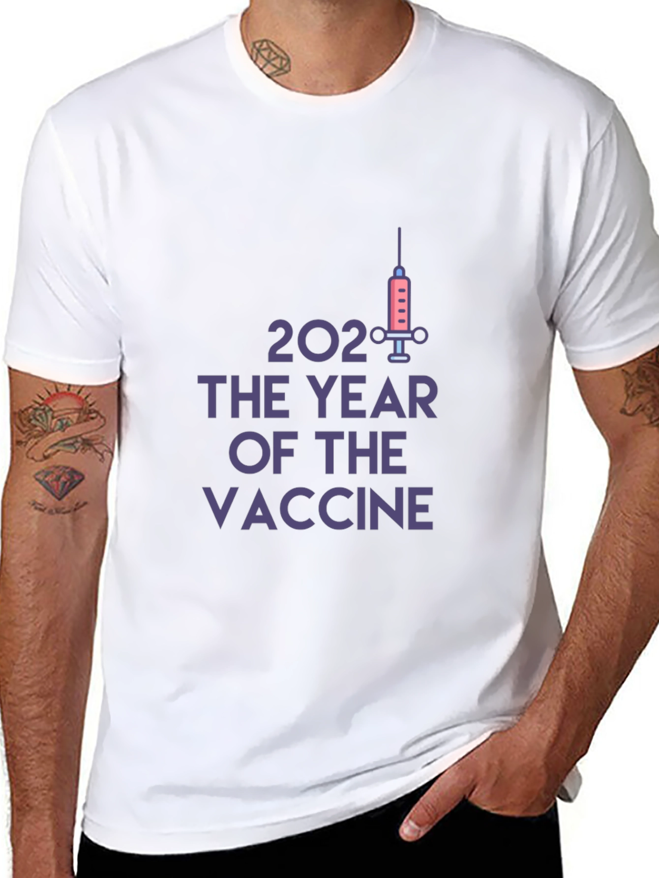 2021 Year Of The Vaccine Black T-Shirt