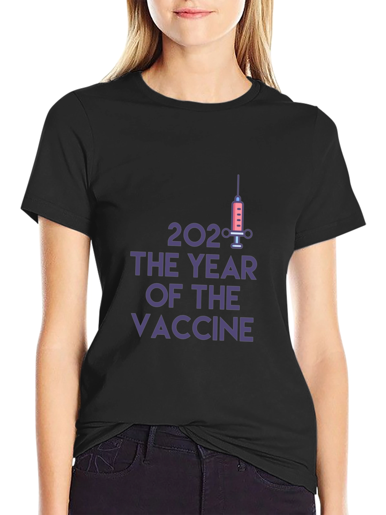 2021 Year Of The Vaccine Black T-Shirt