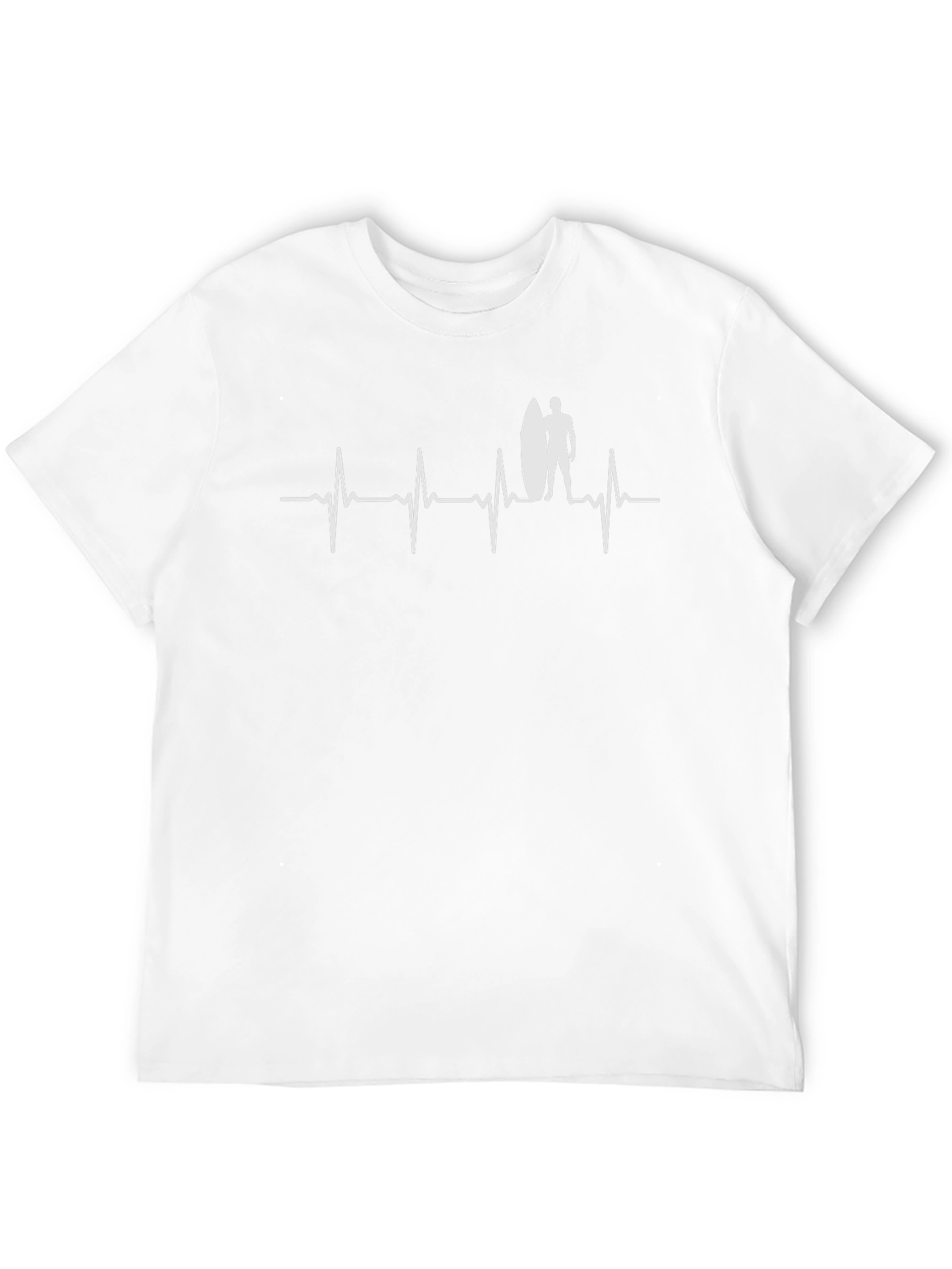 Surfer Heartbeat Graphic T-Shirt - Black