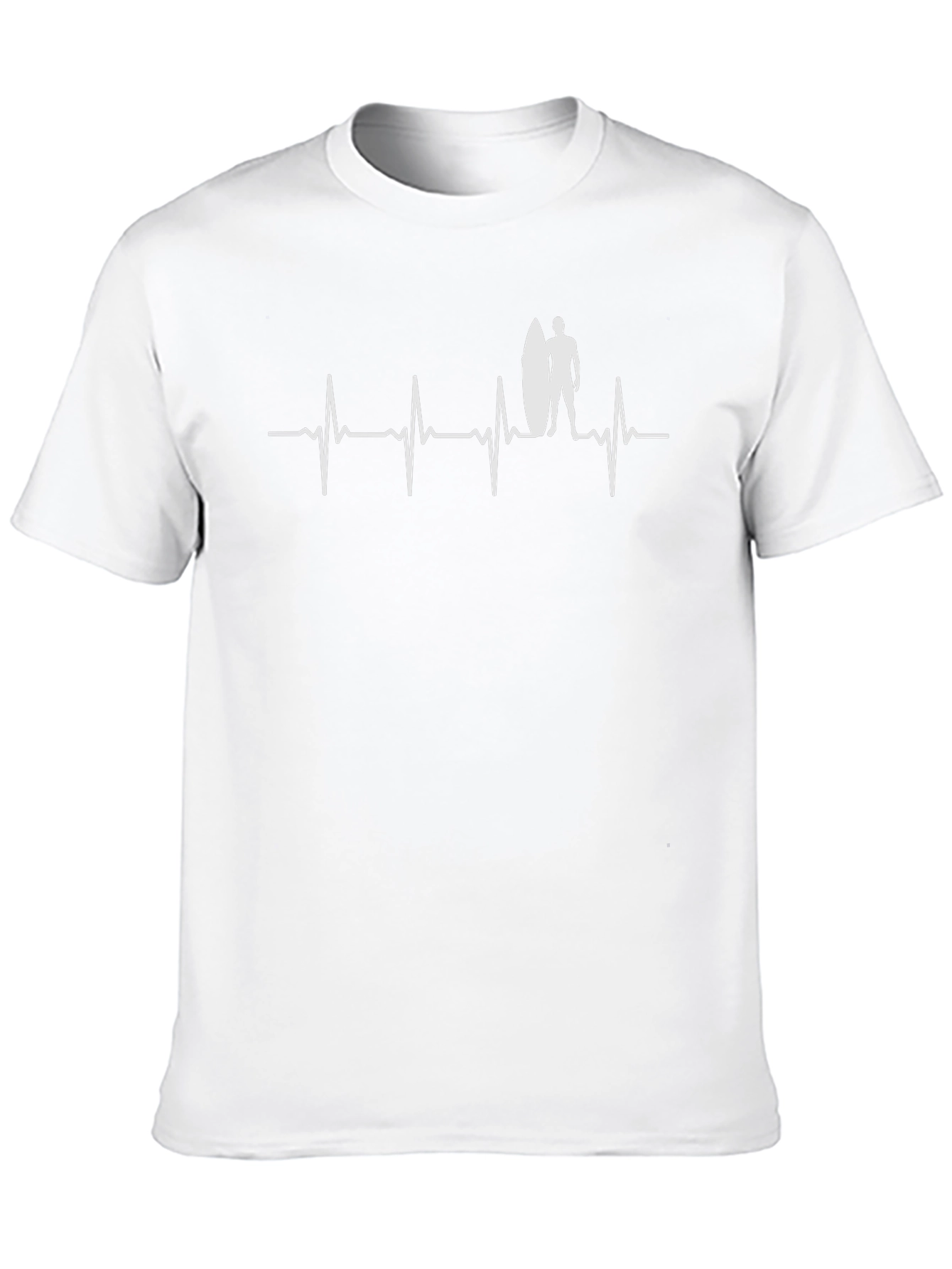 Surfer Heartbeat Graphic T-Shirt - Black