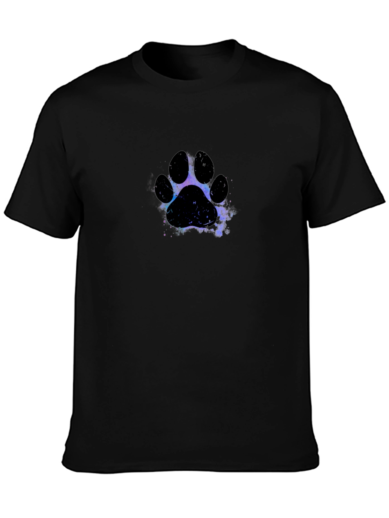 Galaxy Paw Print Black T-Shirt